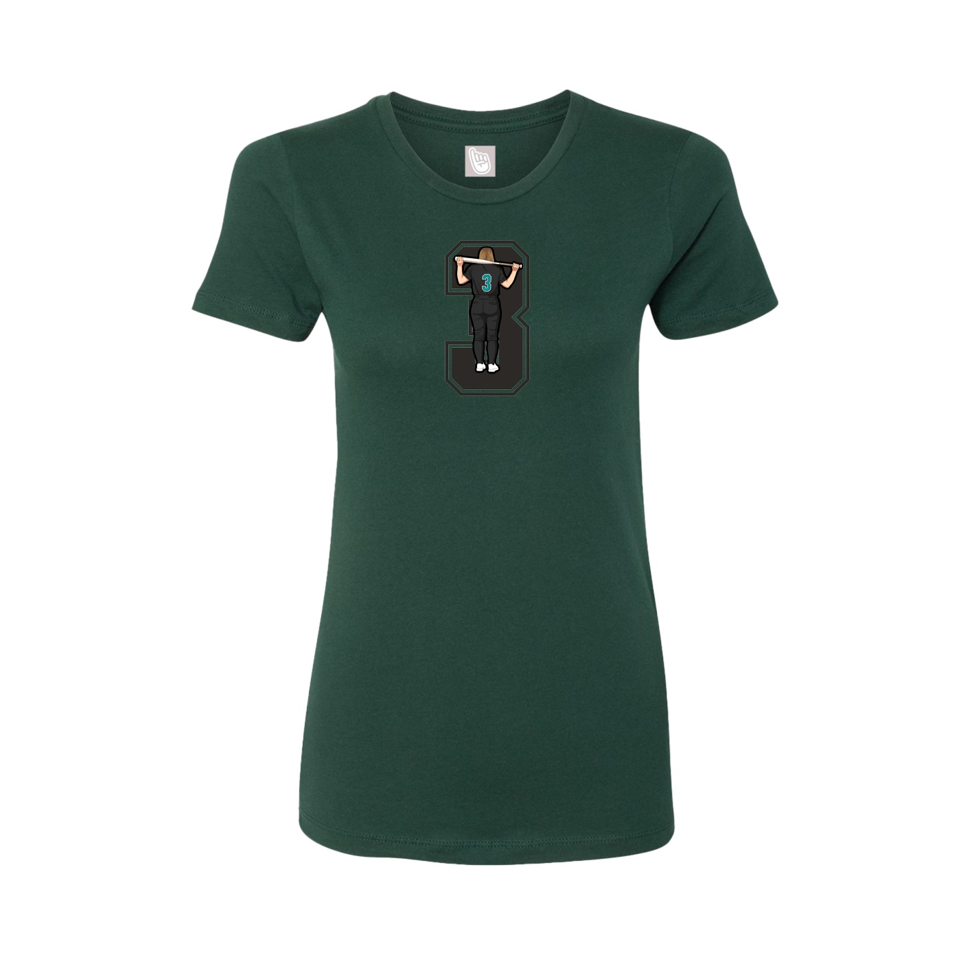 Womens Tee — Number in Green