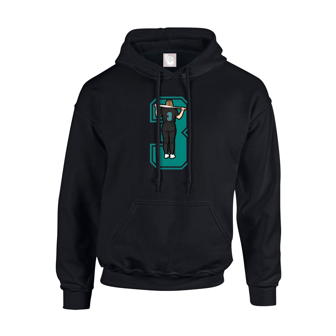 Hoodie — Number in Black