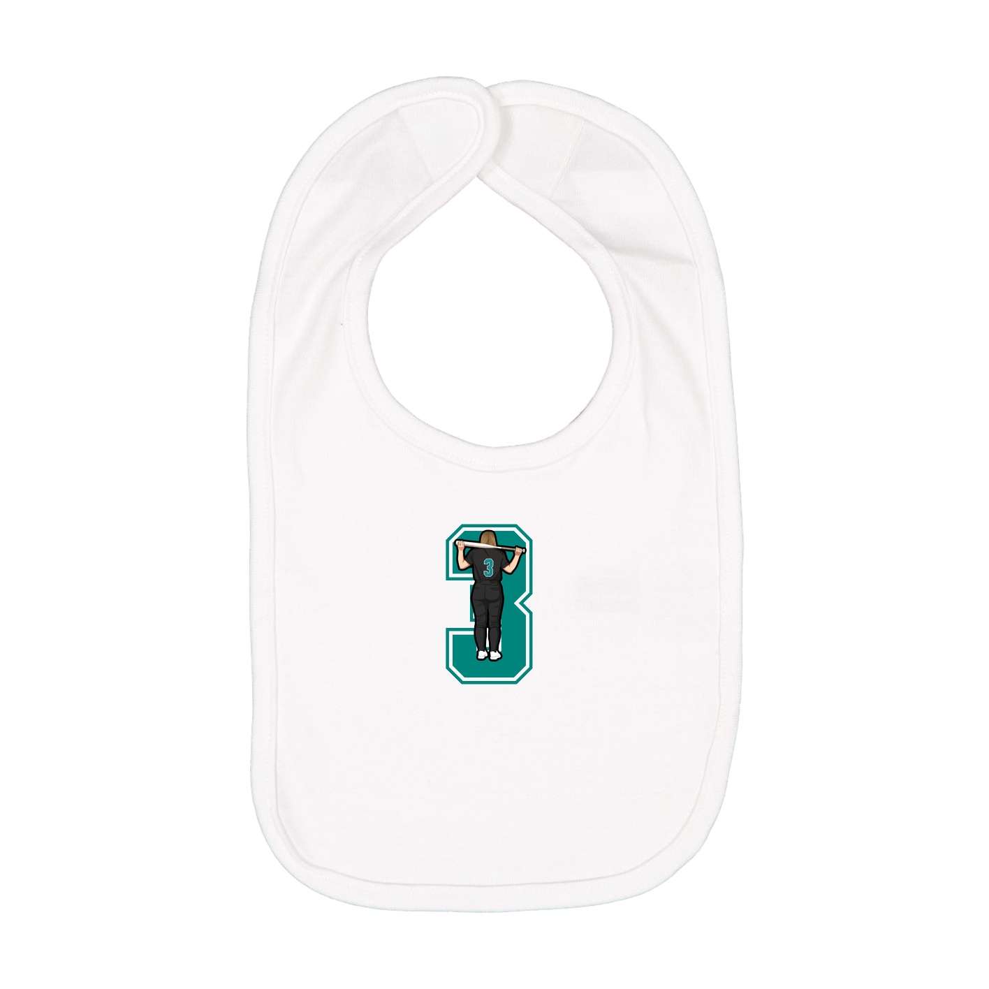 Infant Bib — Number in White