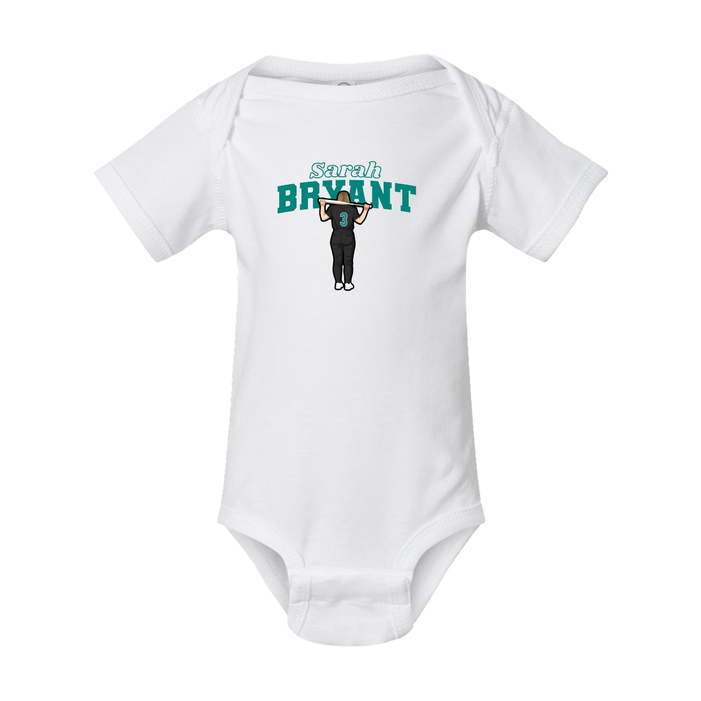 Baby Onesie — Name Arch in White