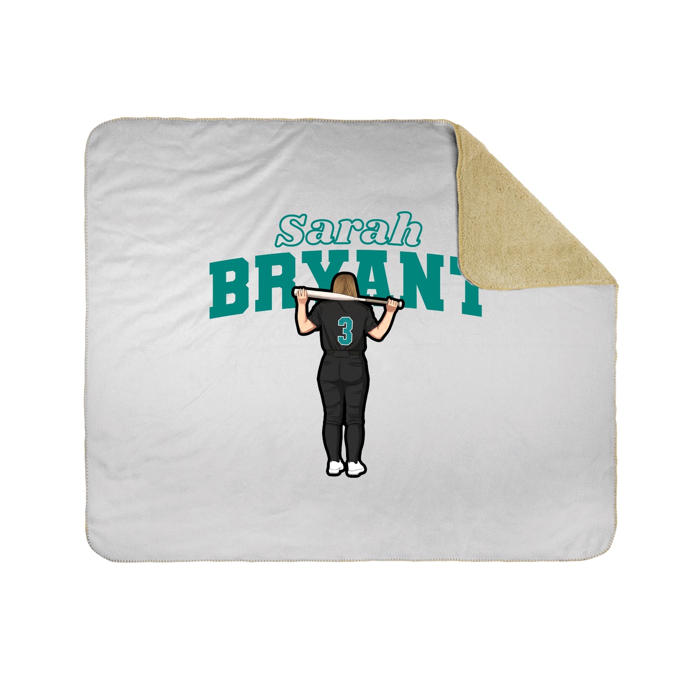 Throw Blanket — Name Arch in White