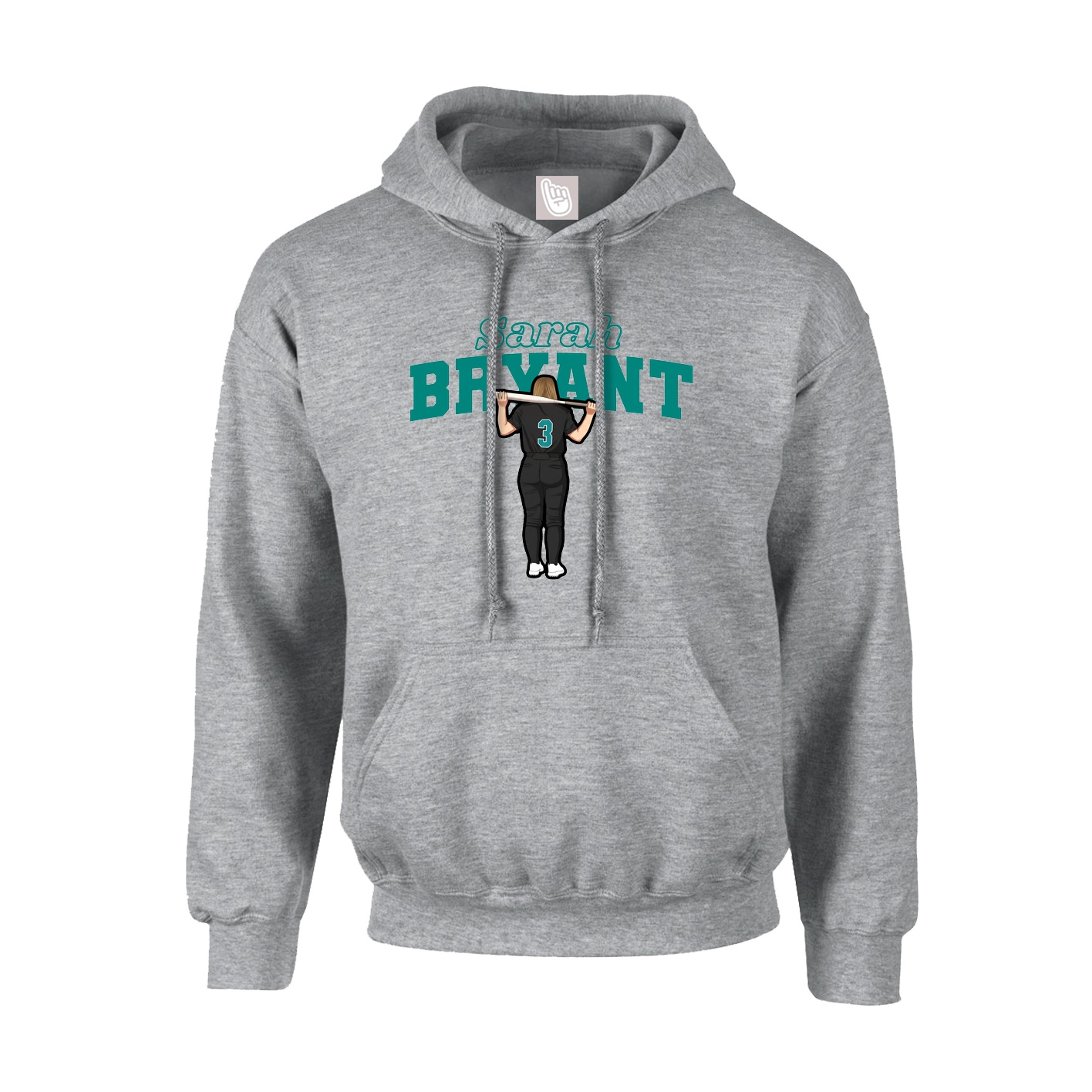 Youth Hoodie — Name Arch in Grey