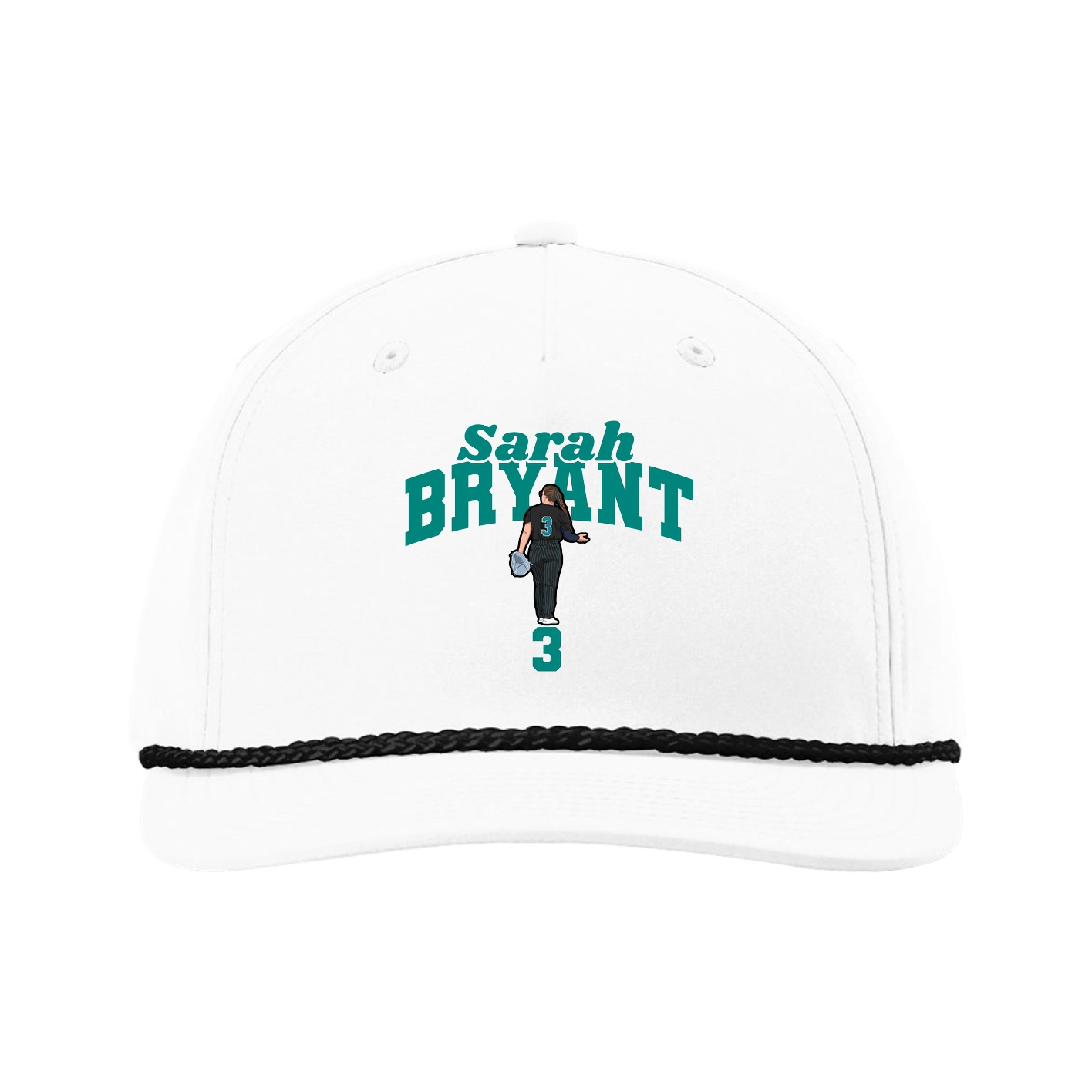 Five-Panel Classic Rope Cap — Signature Arch in White