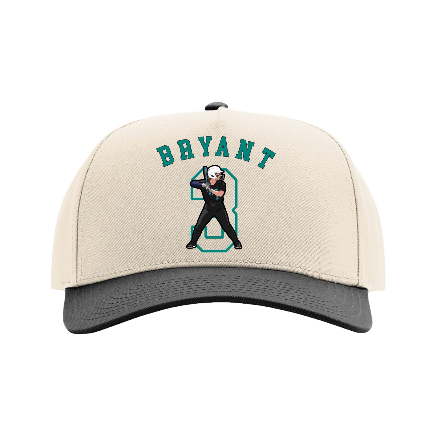Full Fabric Five-Panel Champ Cap — Shirsey Arch in Cream/Black