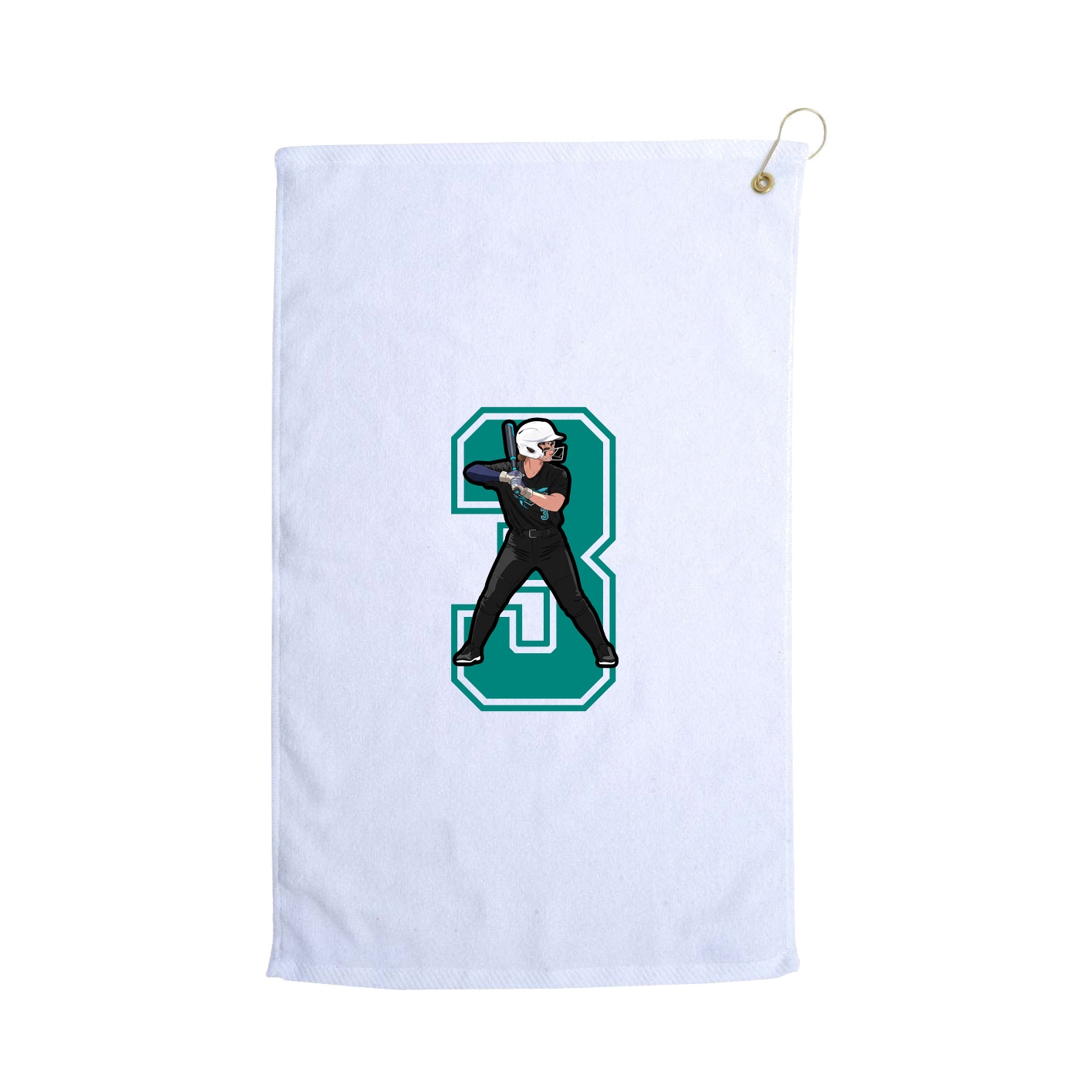Golf Towel — Number in White