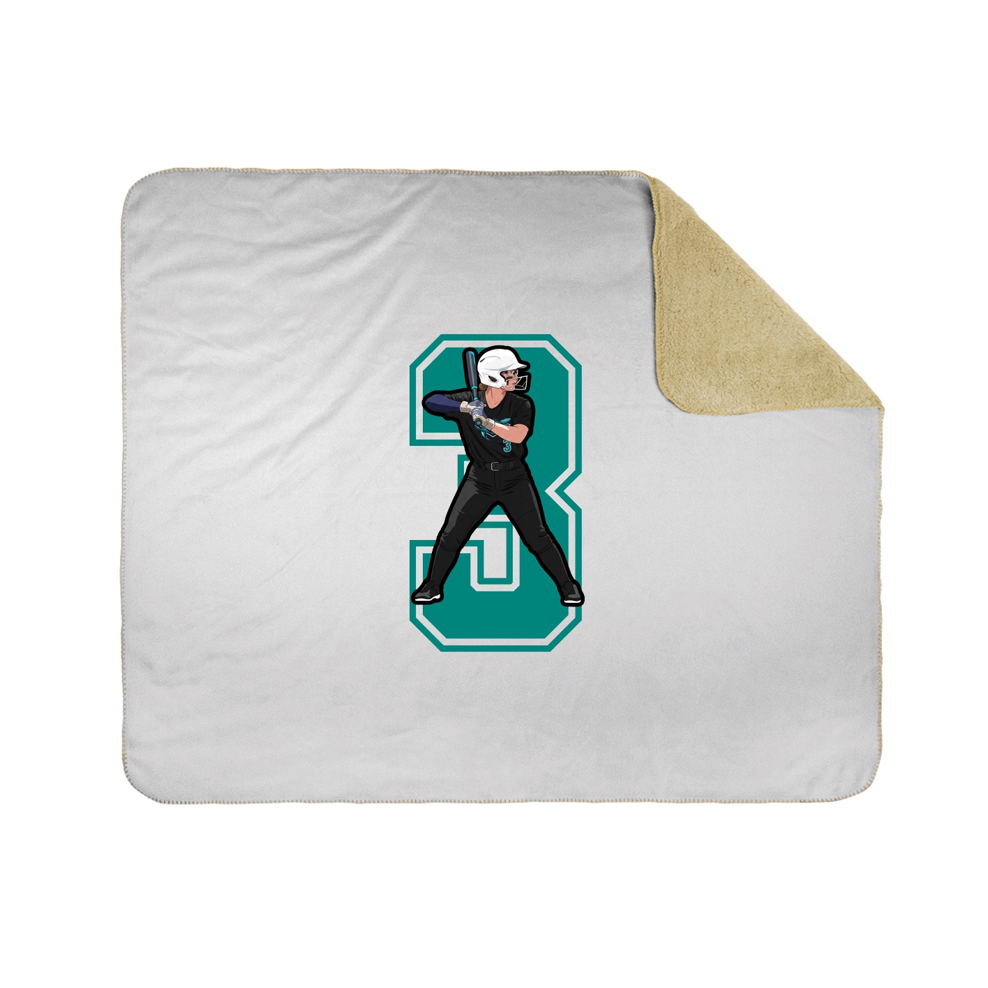Throw Blanket — Number in White