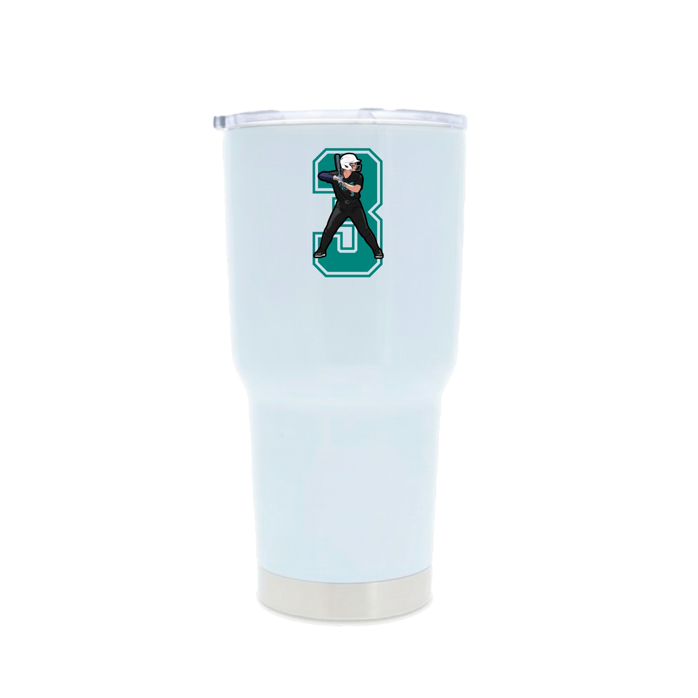 30oz Stainless Steel Tumbler — Number in White