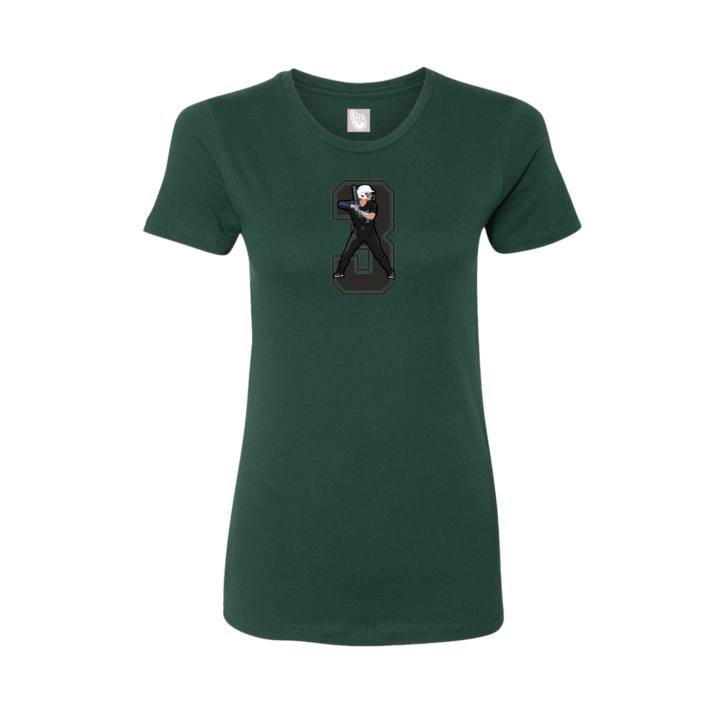 Womens Tee — Number in Green