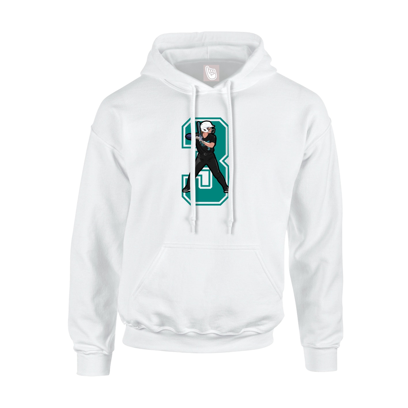 Youth Hoodie — Number in White