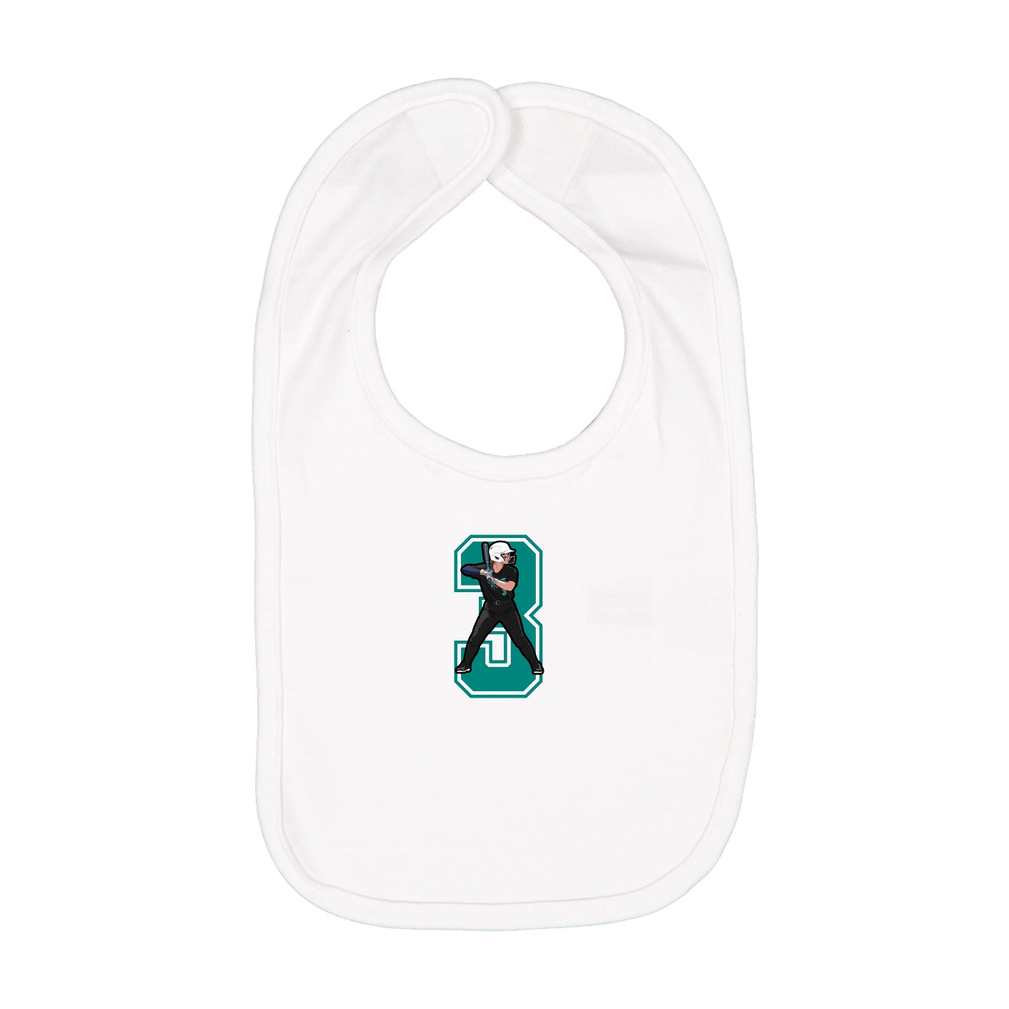 Infant Bib — Number in White