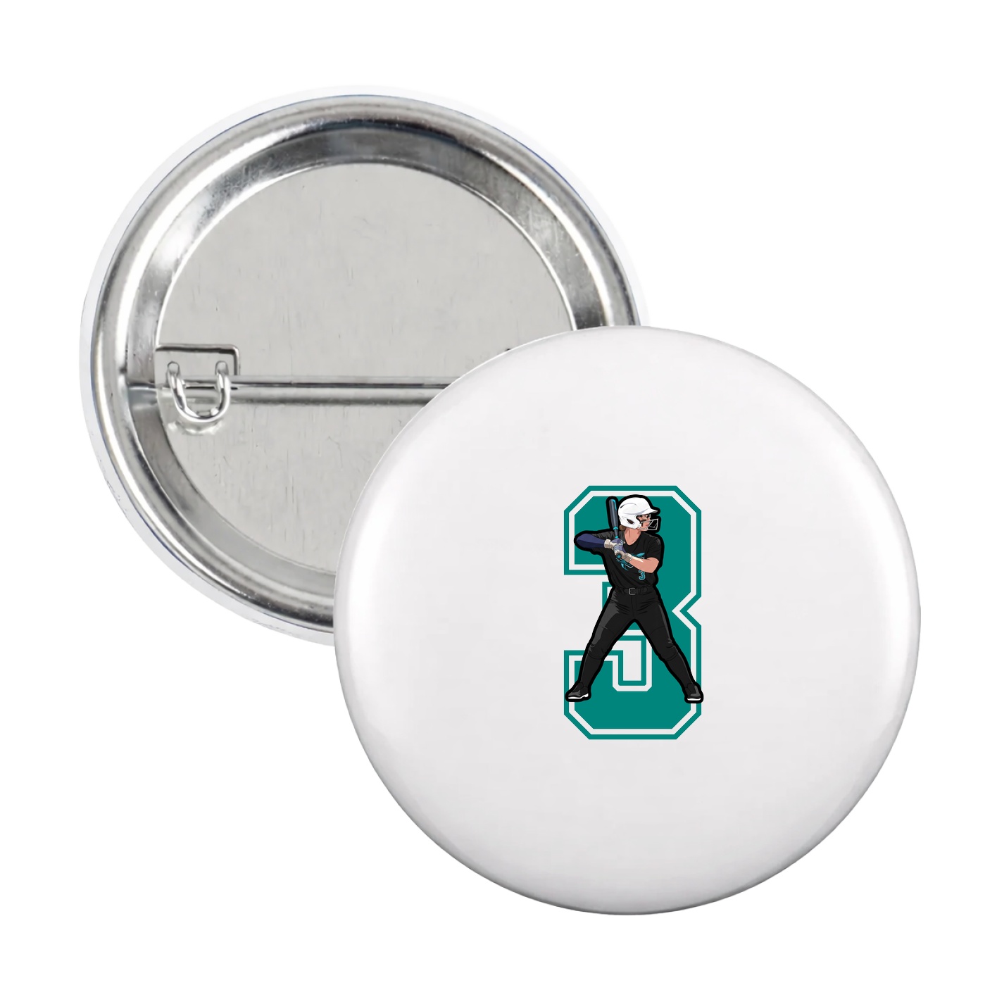 Game Day Button — Number in White