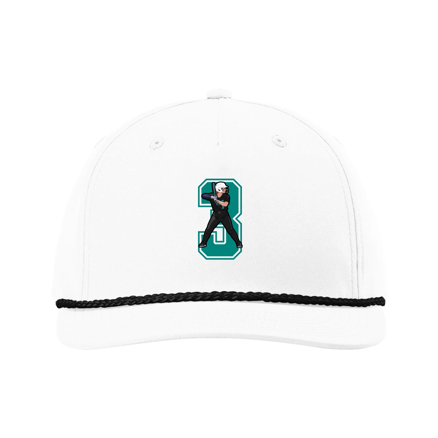 Five-Panel Classic Rope Cap — Number in White