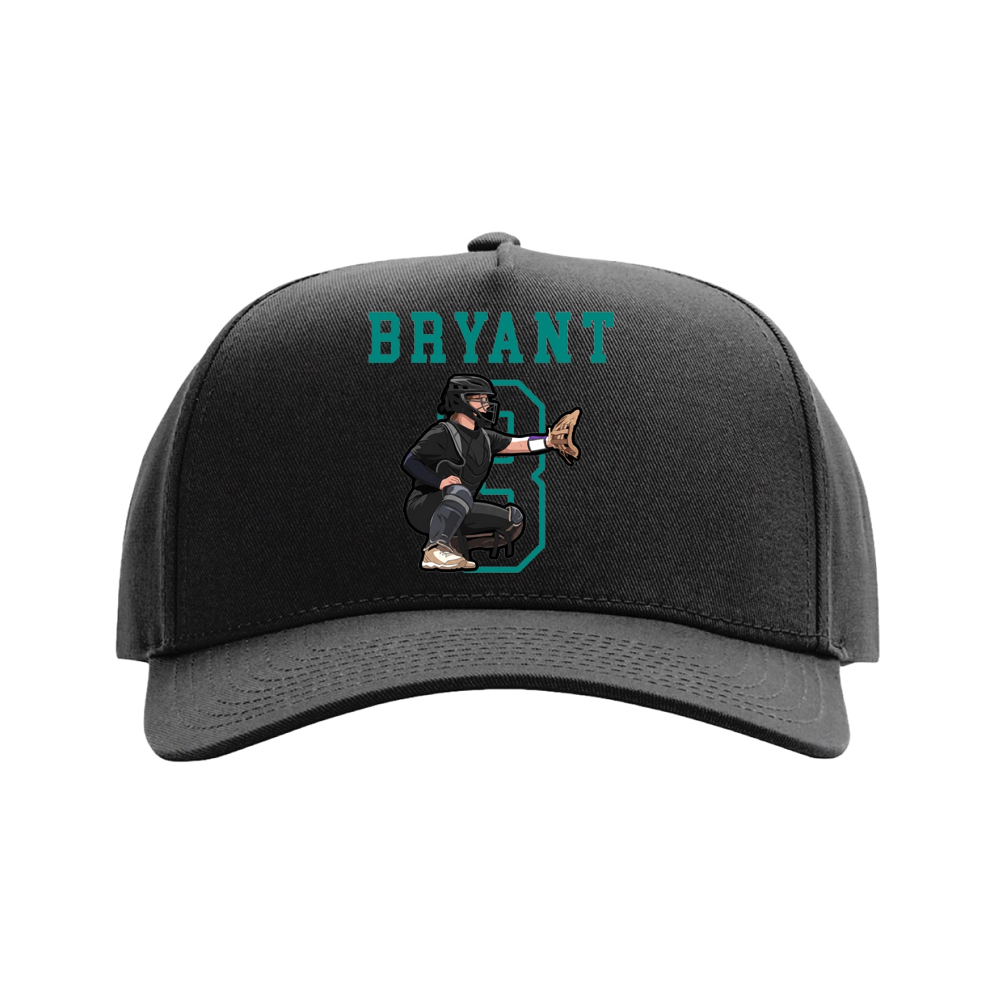 Full Fabric Five-Panel Champ Cap — Shirsey in Black