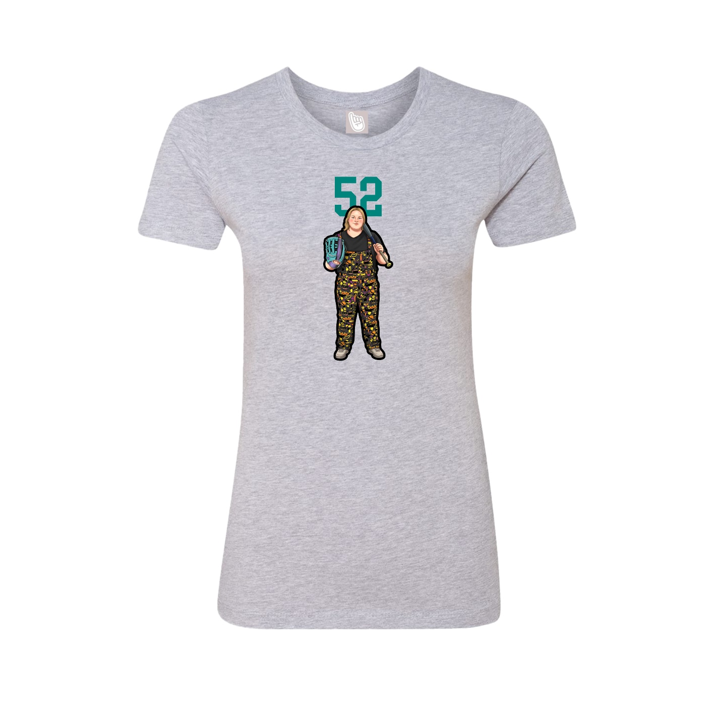Fitted Women's Tee — Number Top in Grey