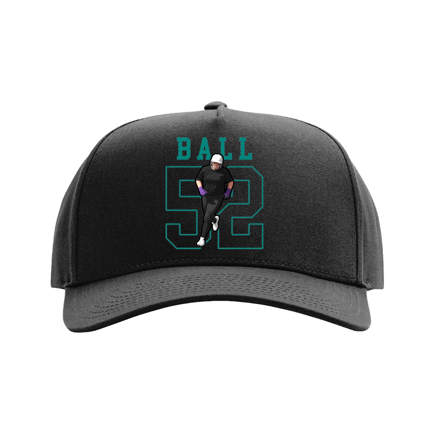 Full Fabric Five-Panel Champ Cap — Shirsey in Black