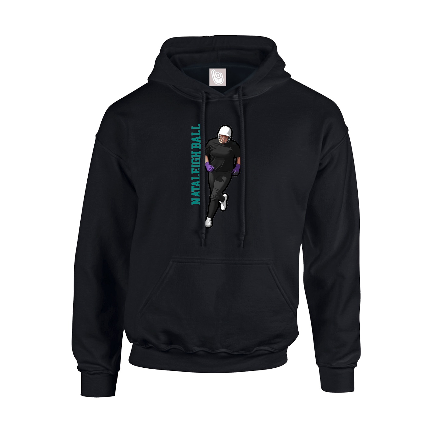 Youth Hoodie — Name Vertical in Black