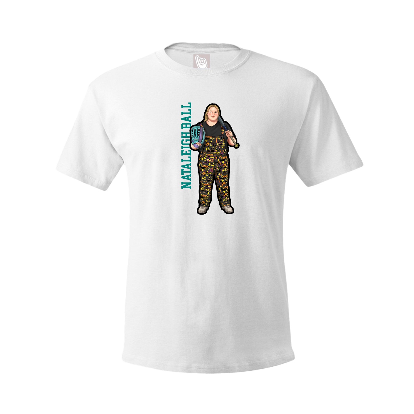 Tee — Name Vertical in White
