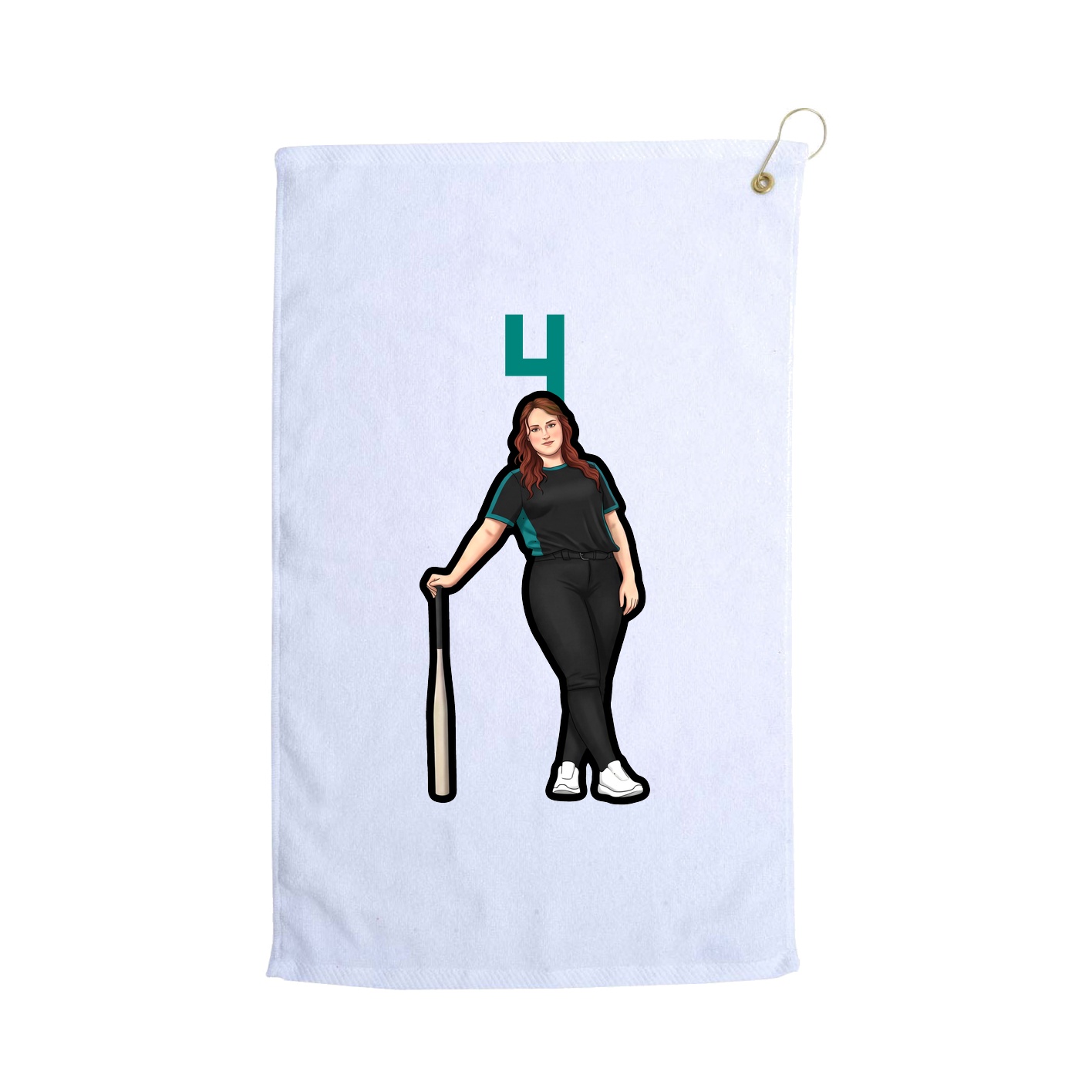 Golf Towel — Number Top in White