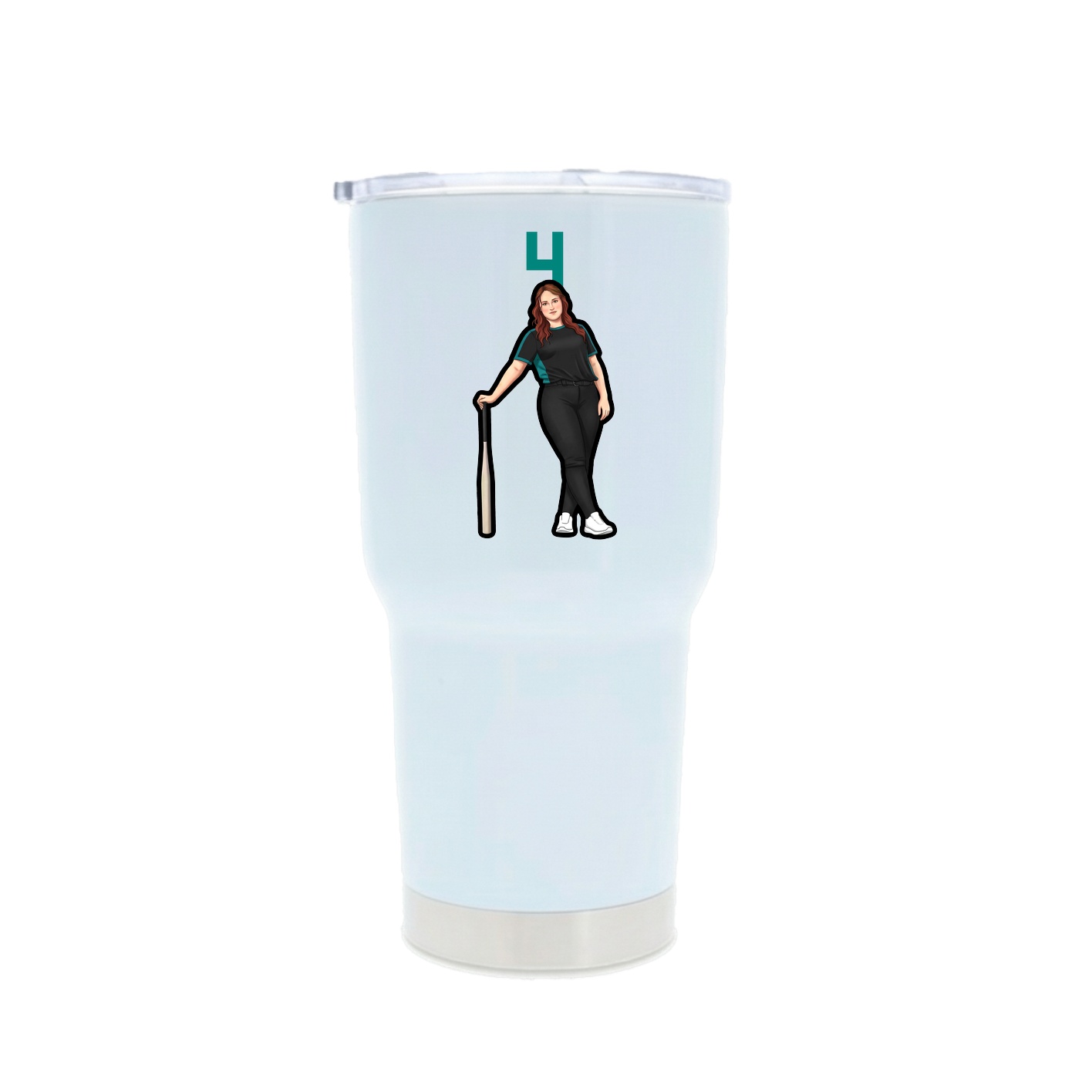 30oz Stainless Steel Tumbler — Number Top in White