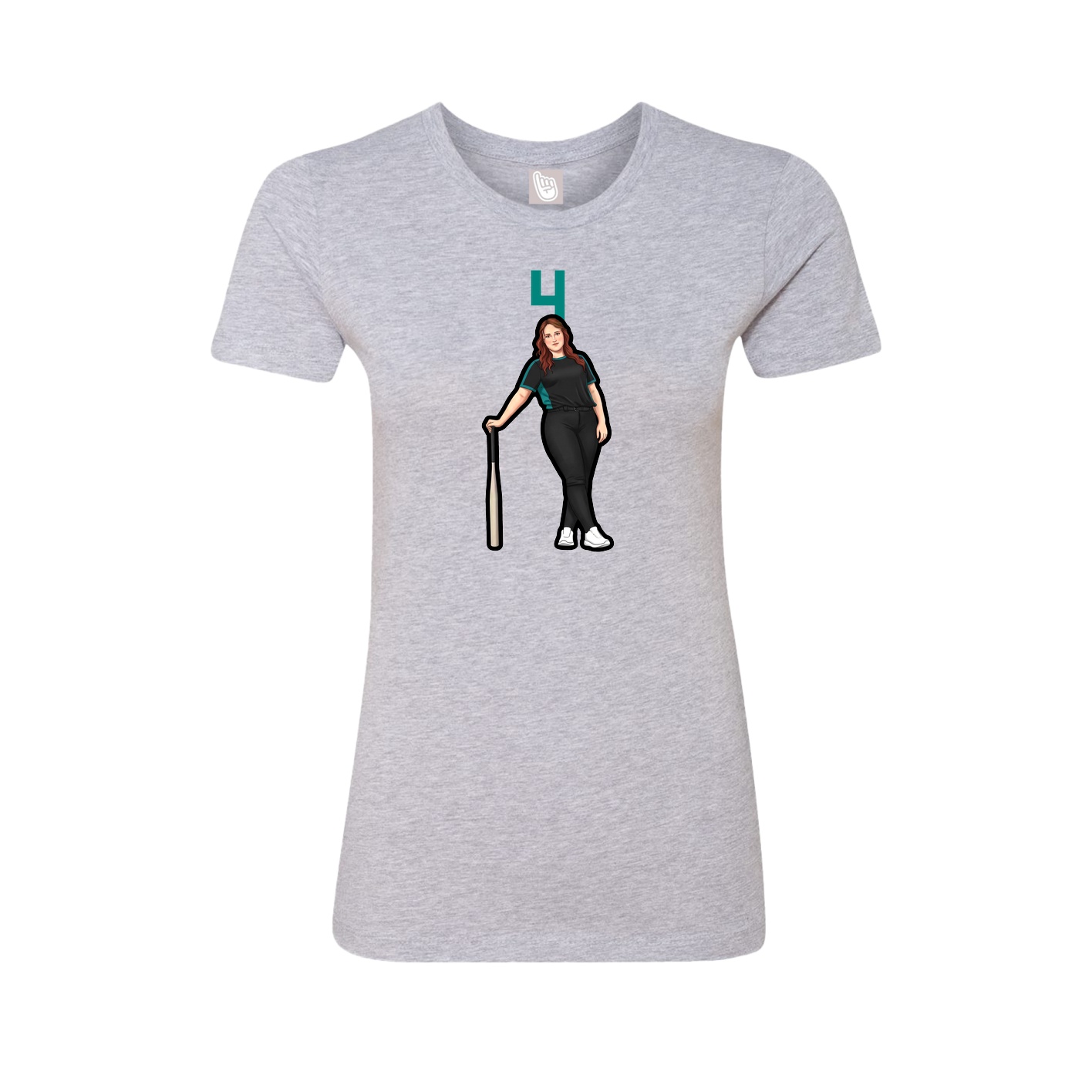Fitted Women's Tee — Number Top in Grey