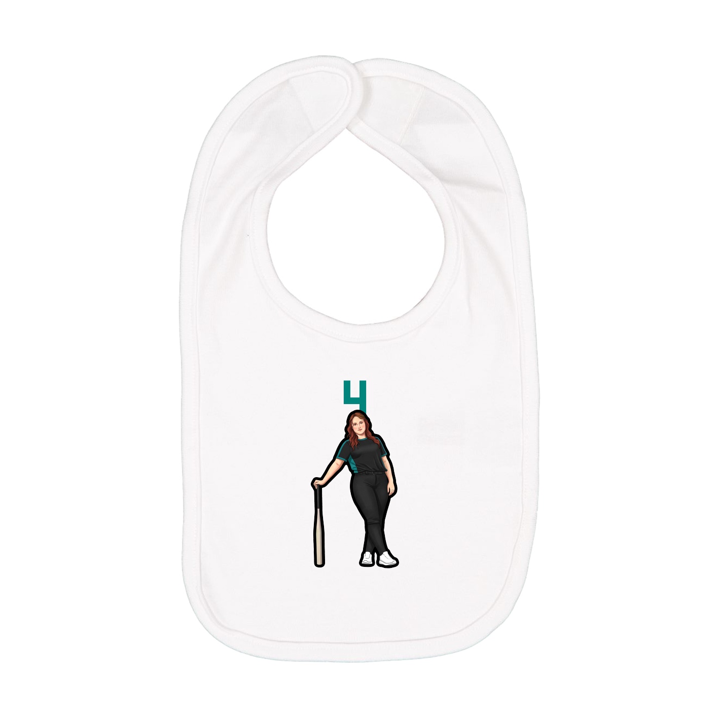 Infant Bib — Number Top in White