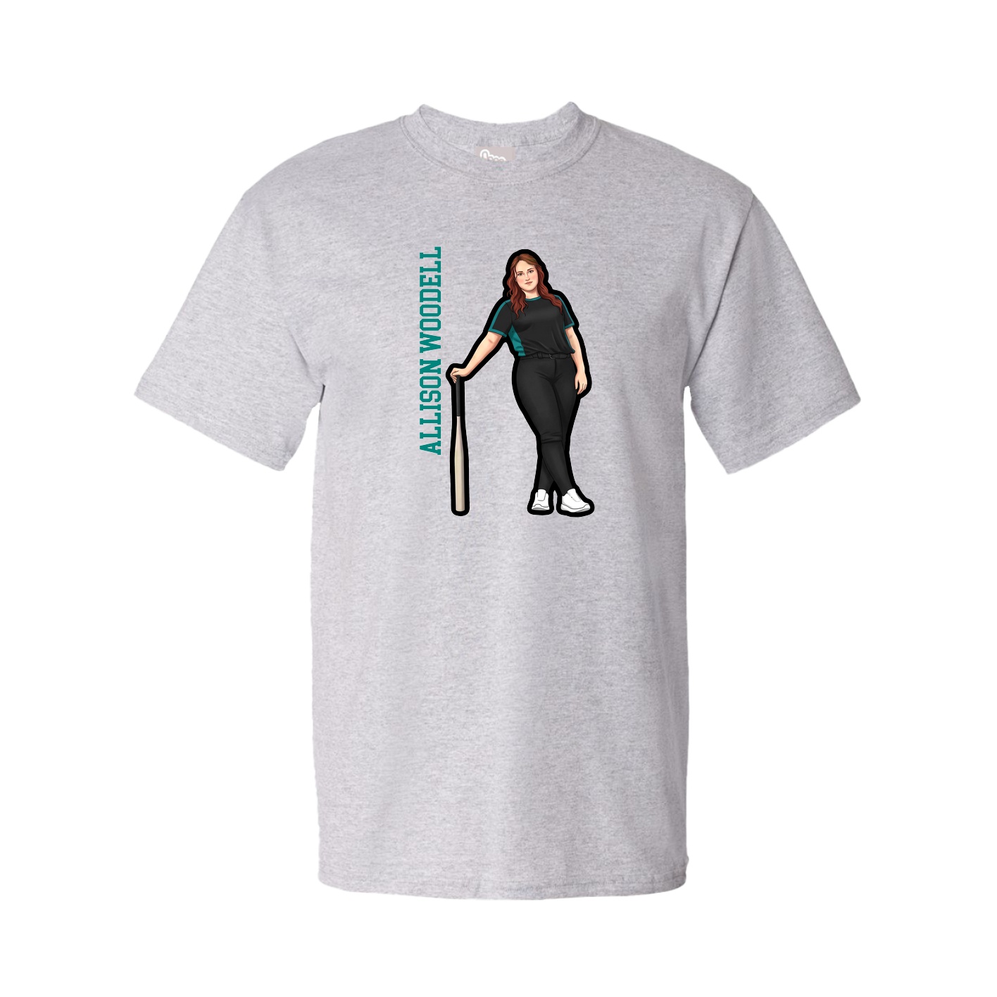 Tee — Name Vertical in Grey