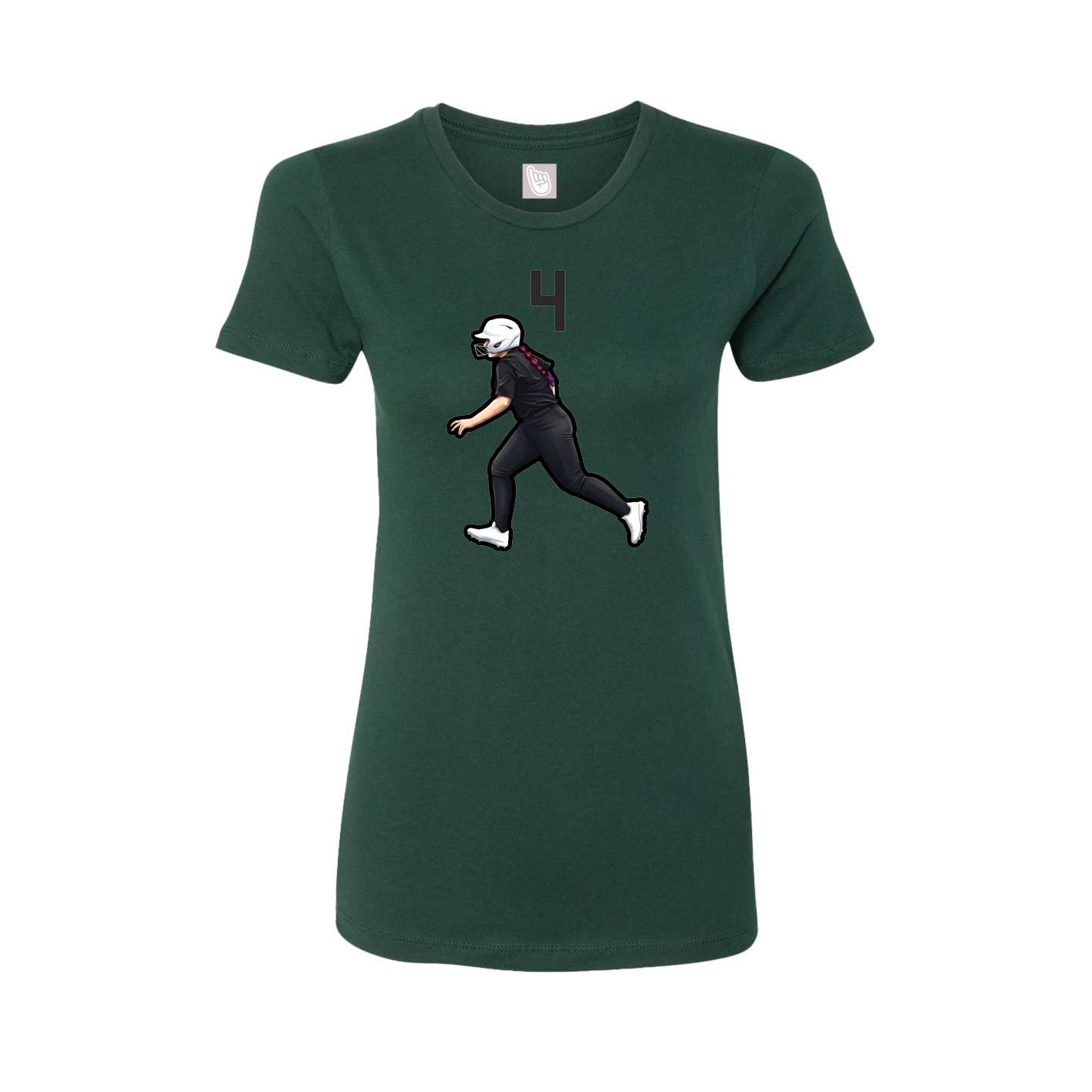 Fitted Women's Tee — Number Top in Green