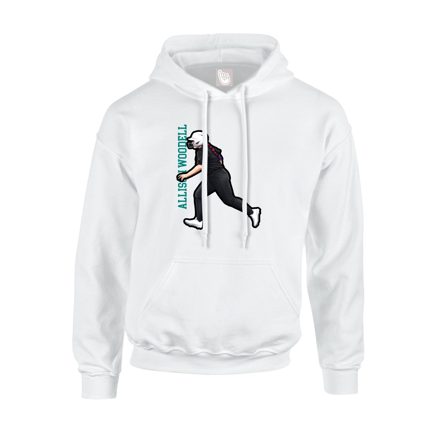 Hoodie — Name Vertical in White