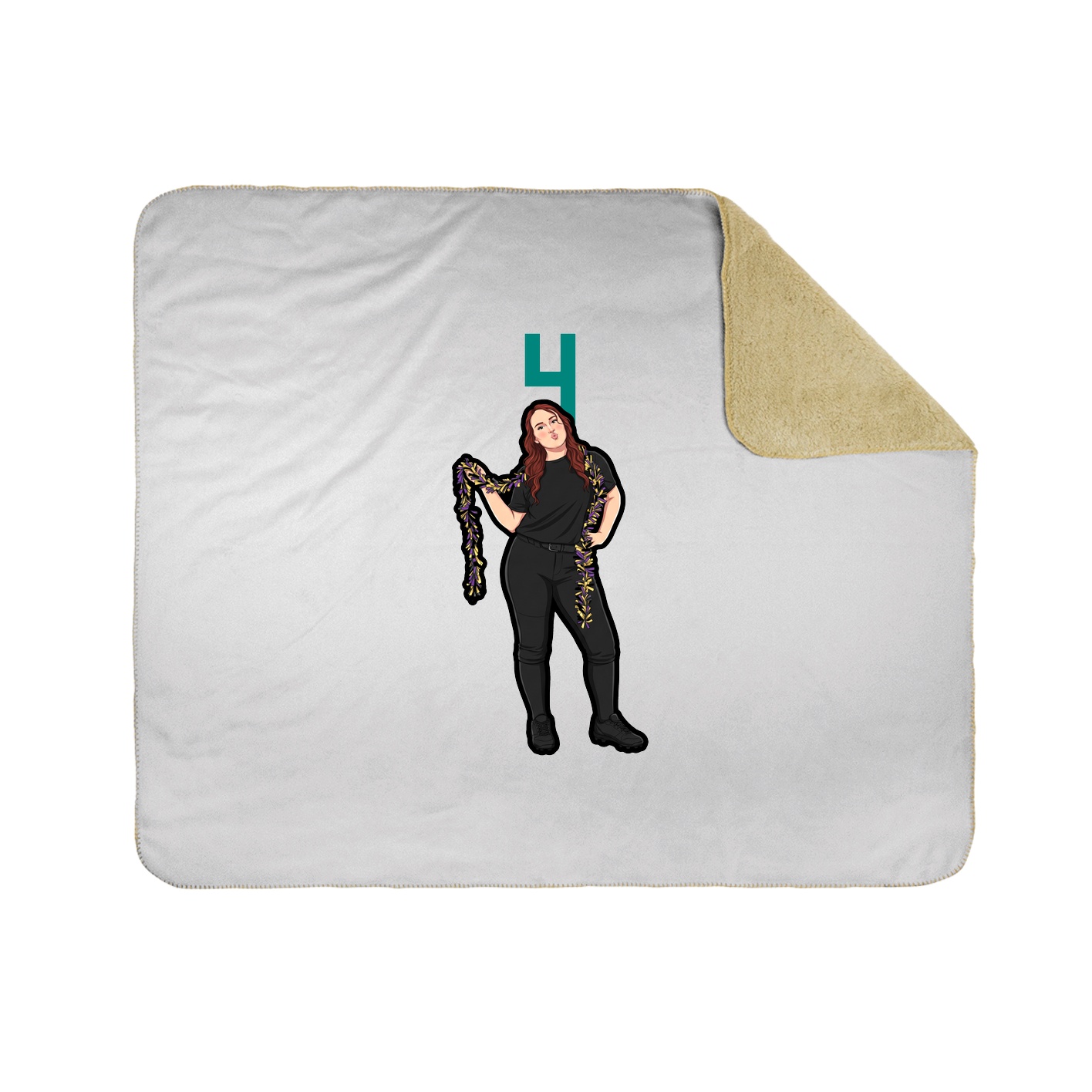 Throw Blanket — Number Top in White
