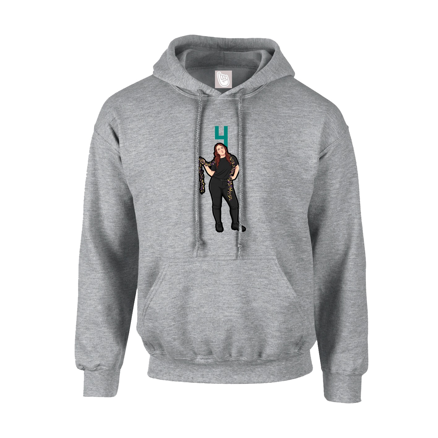 Hoodie — Number Top in Grey