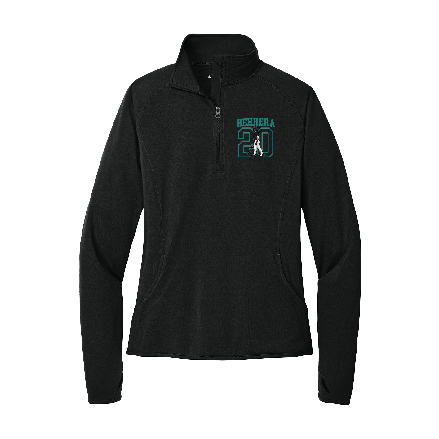 Women's Q-Zip Pullover — Shirsey in Black