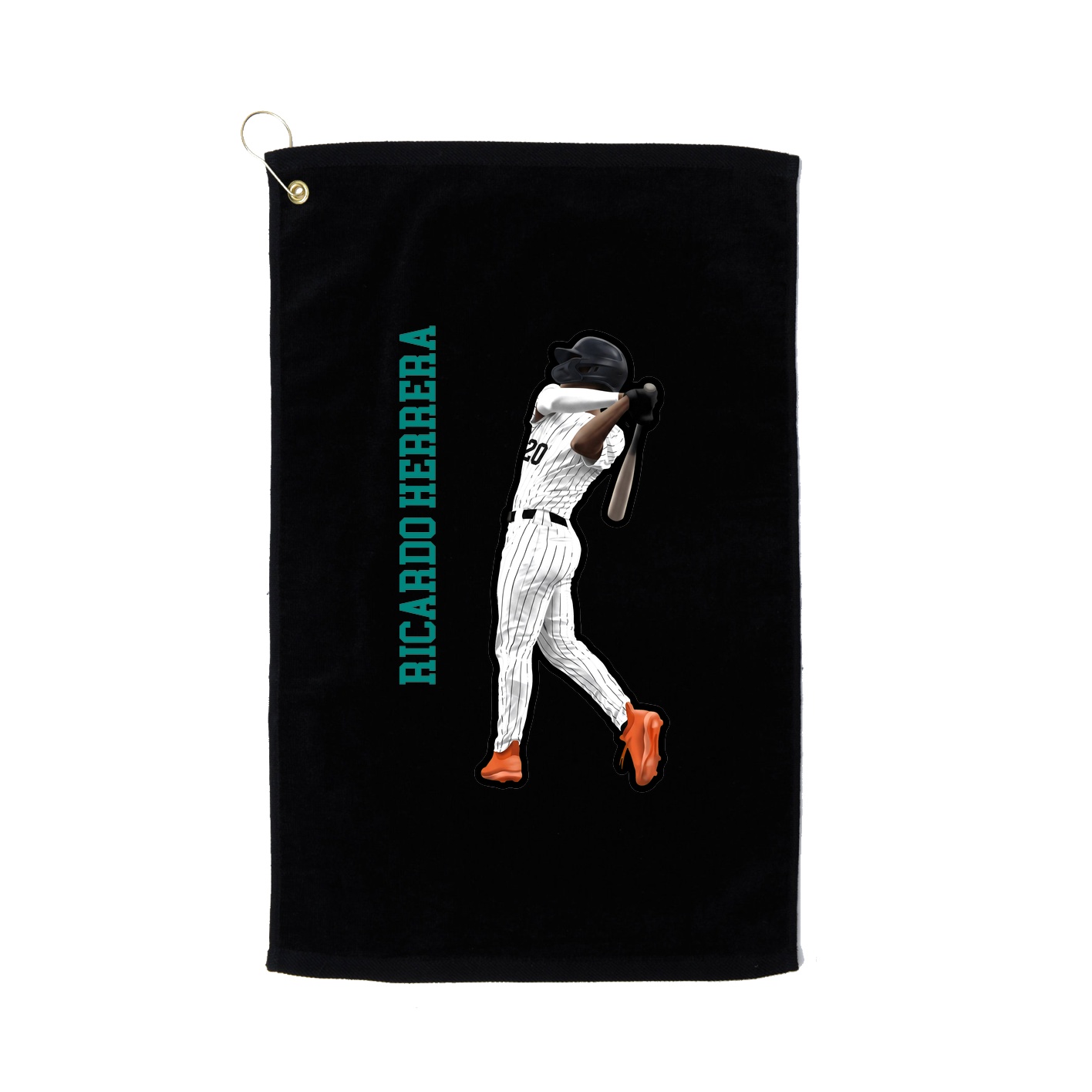 Golf Towel — Name Vertical in Black