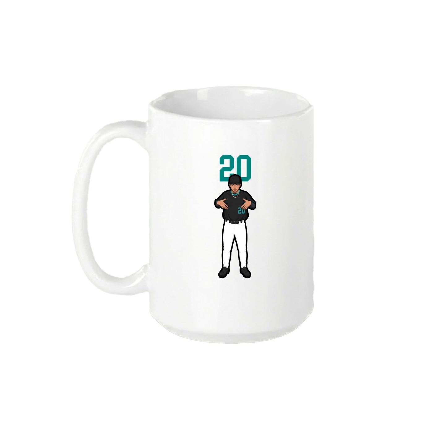 15oz Coffee Mug — Number Top in White