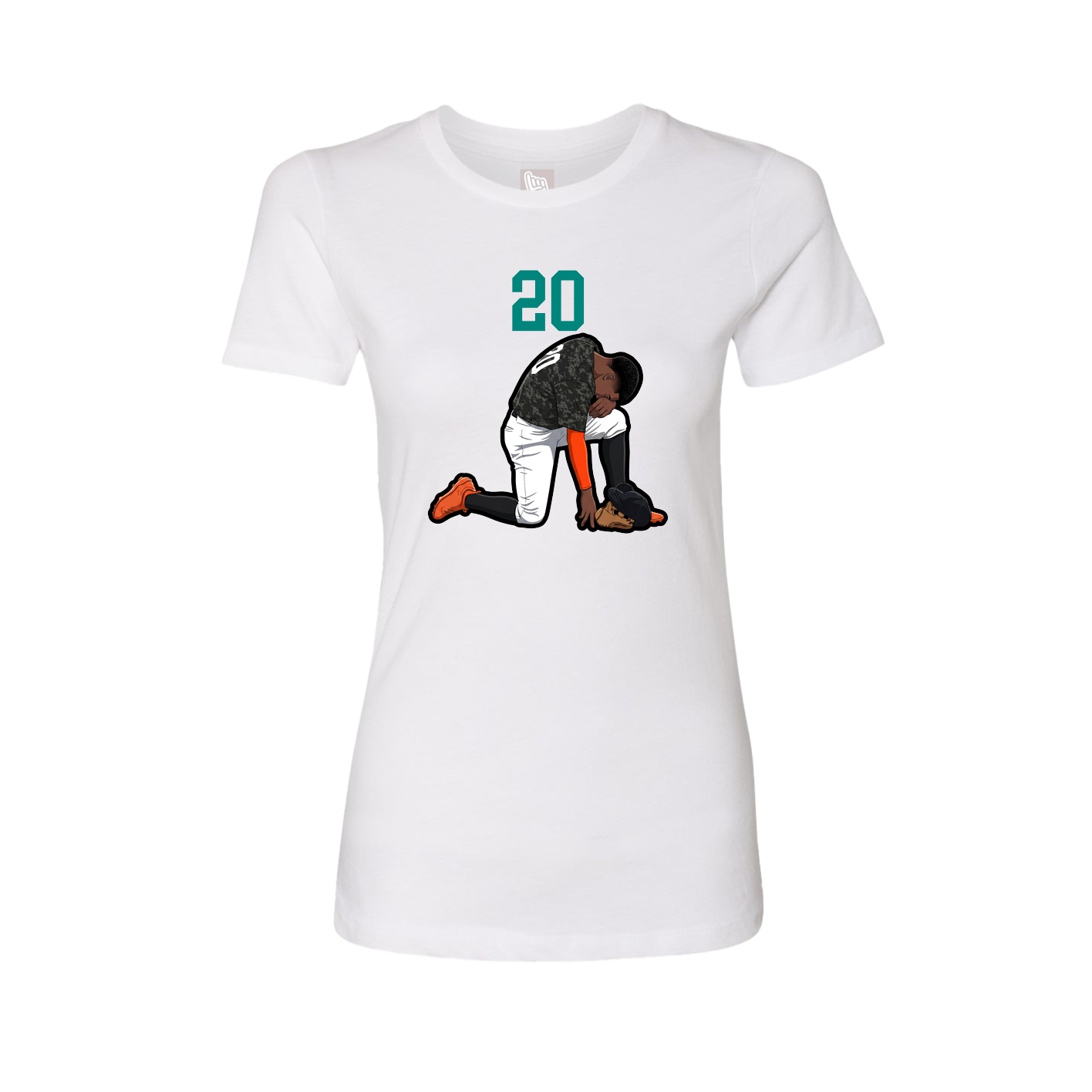 Fitted Women's Tee — Number Top in White