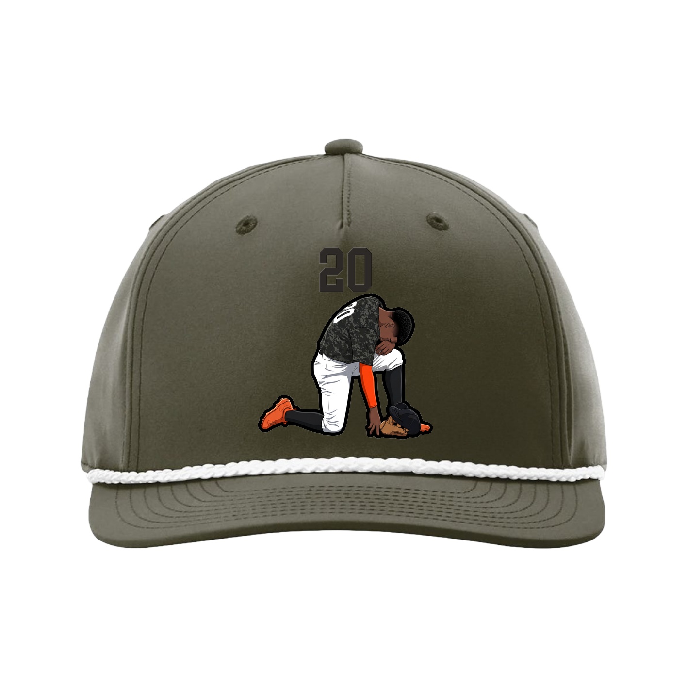 Five-Panel Classic Rope Cap — Number Top in Green
