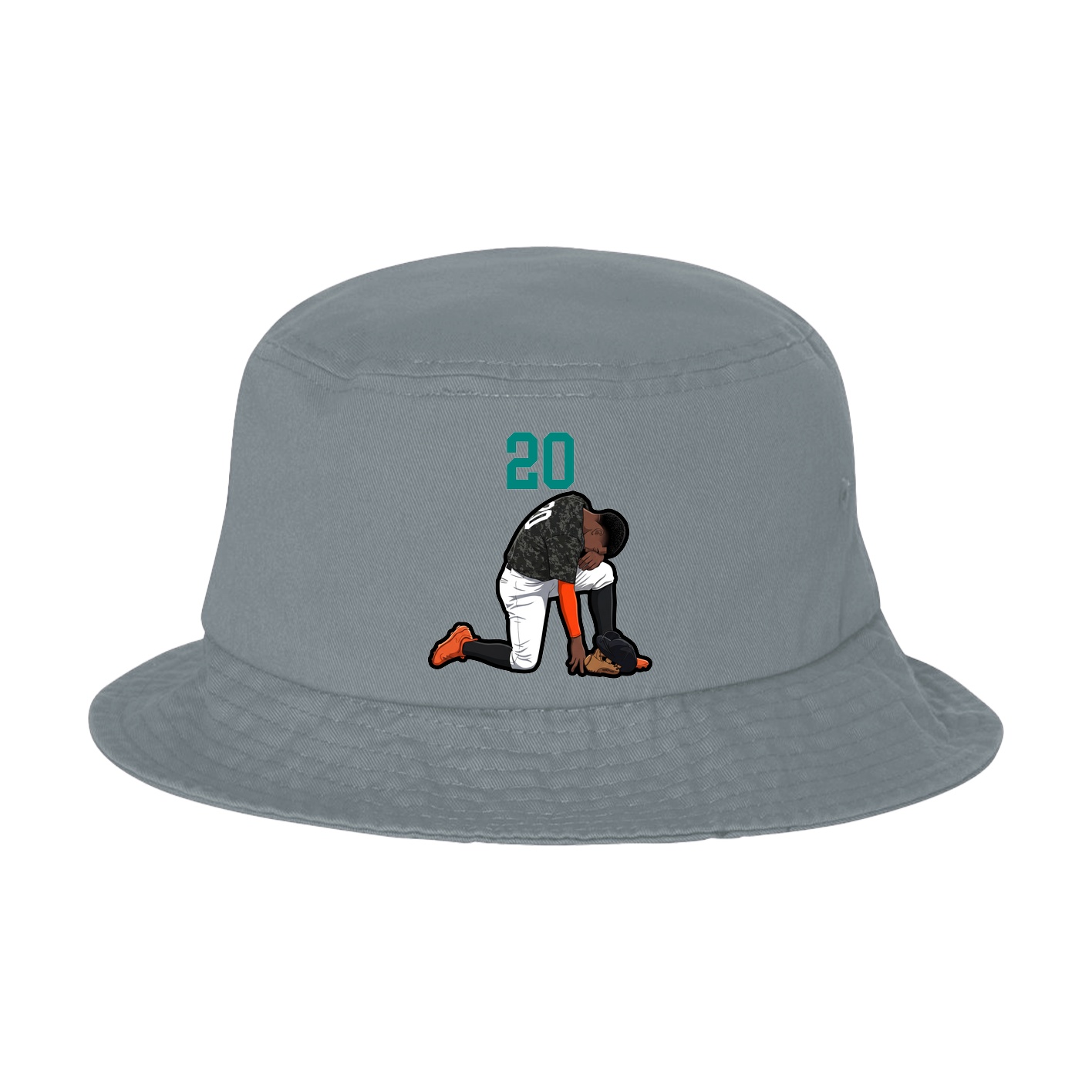 Bucket Cap — Number Top in Grey