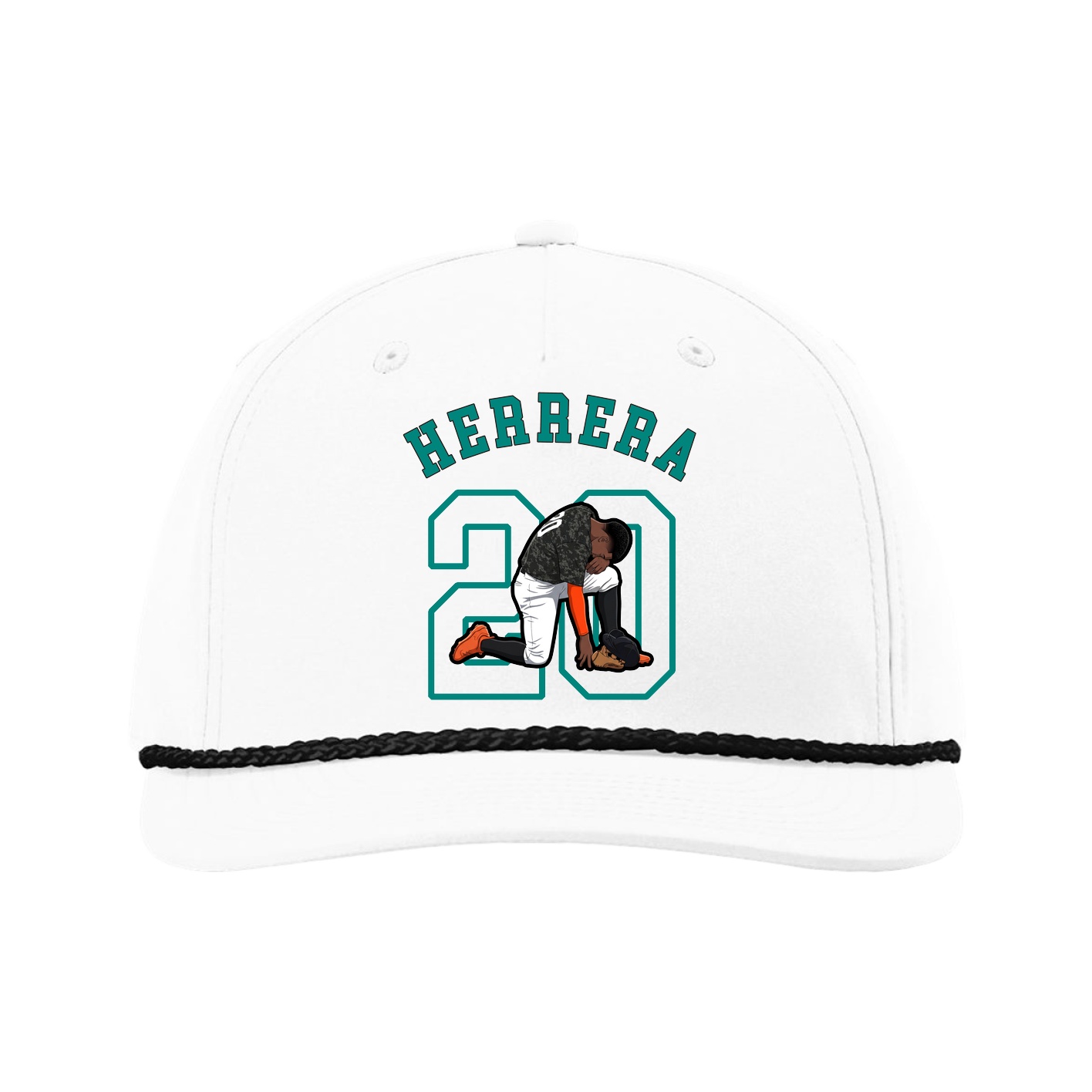 Five-Panel Classic Rope Cap — Shirsey Arch in White
