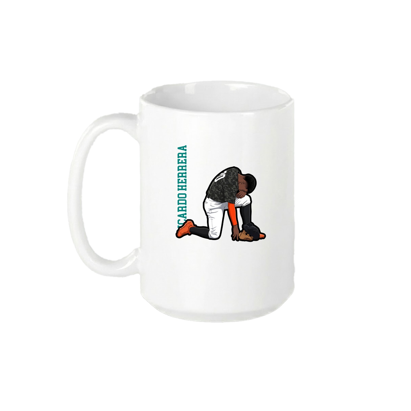 15oz Coffee Mug — Name Vertical in White