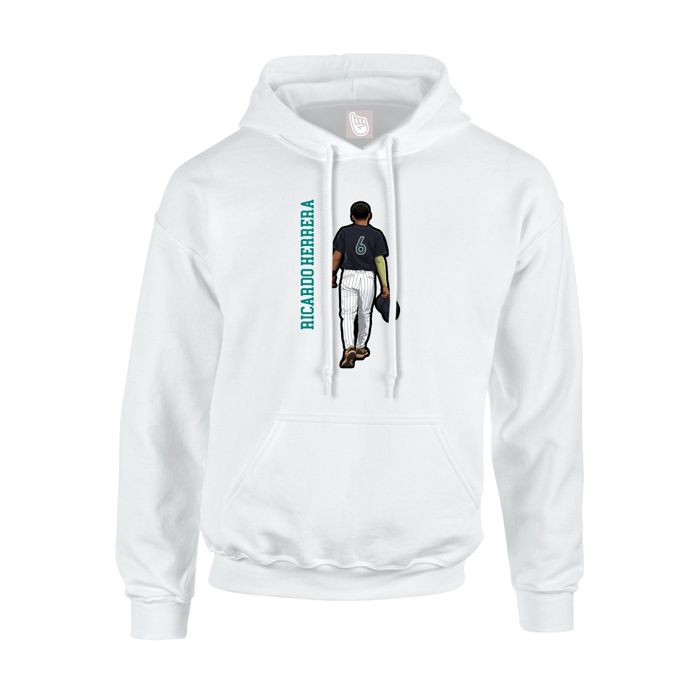 Hoodie — Name Vertical in White