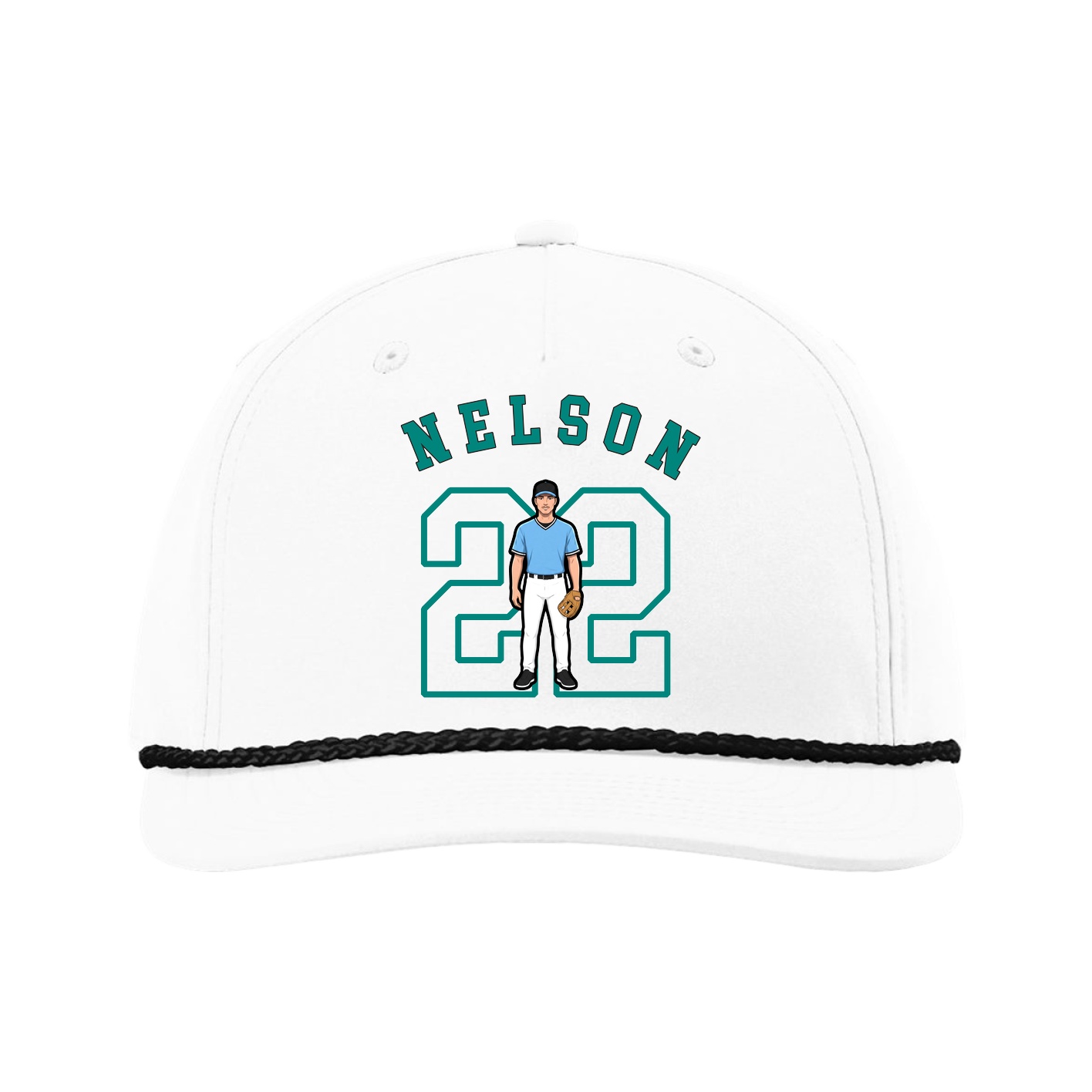 Five-Panel Classic Rope Cap — Shirsey Arch in White