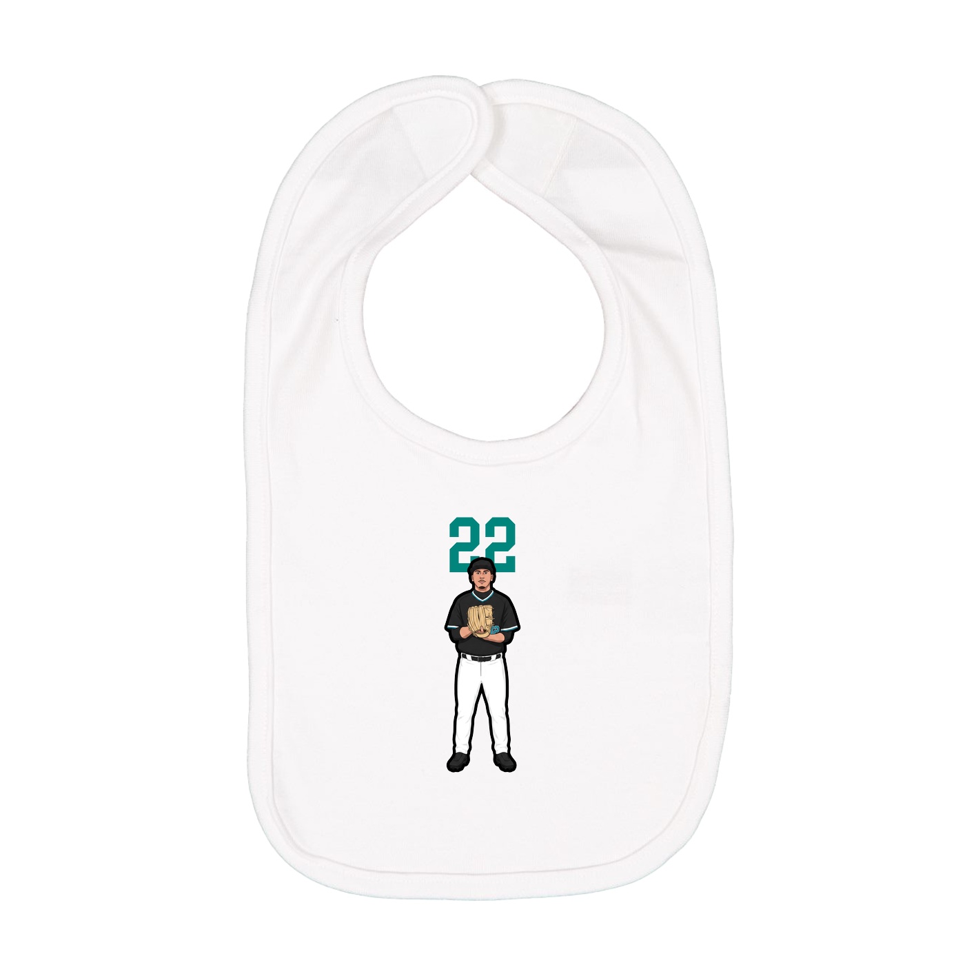 Infant Bib — Number Top in White
