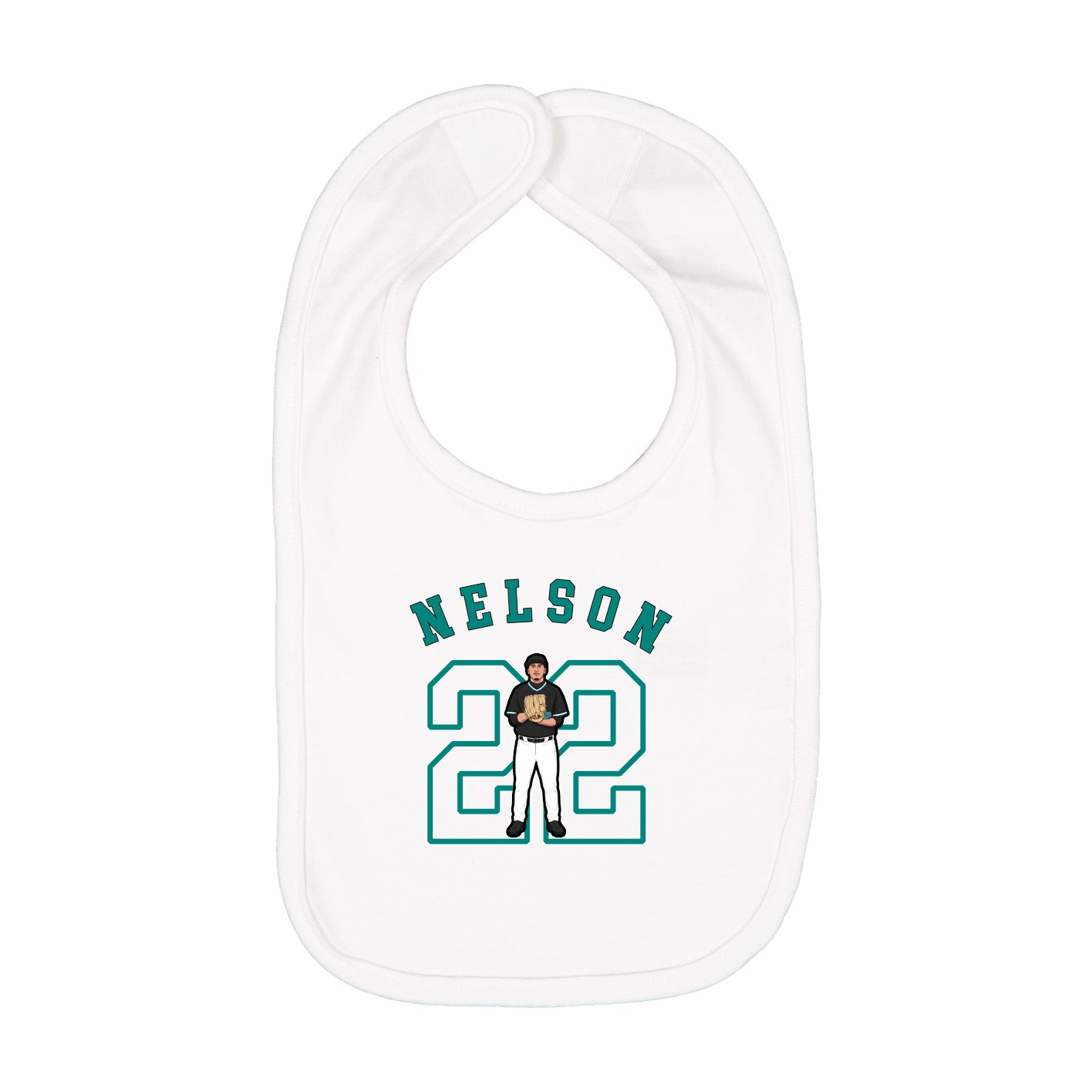Infant Bib — Shirsey Arch in White
