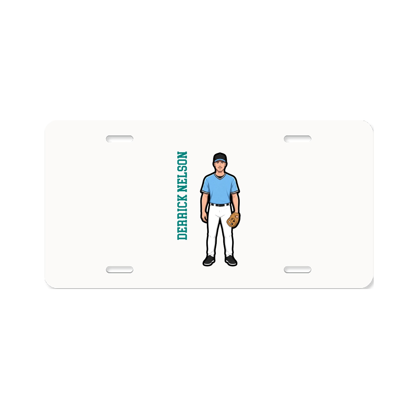 License Plate — Name Vertical in Classic