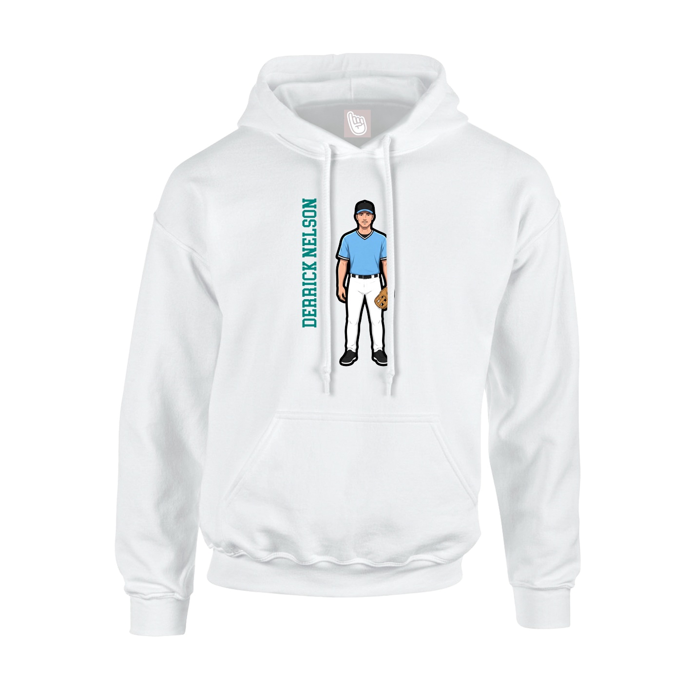 Youth Hoodie — Name Vertical in White