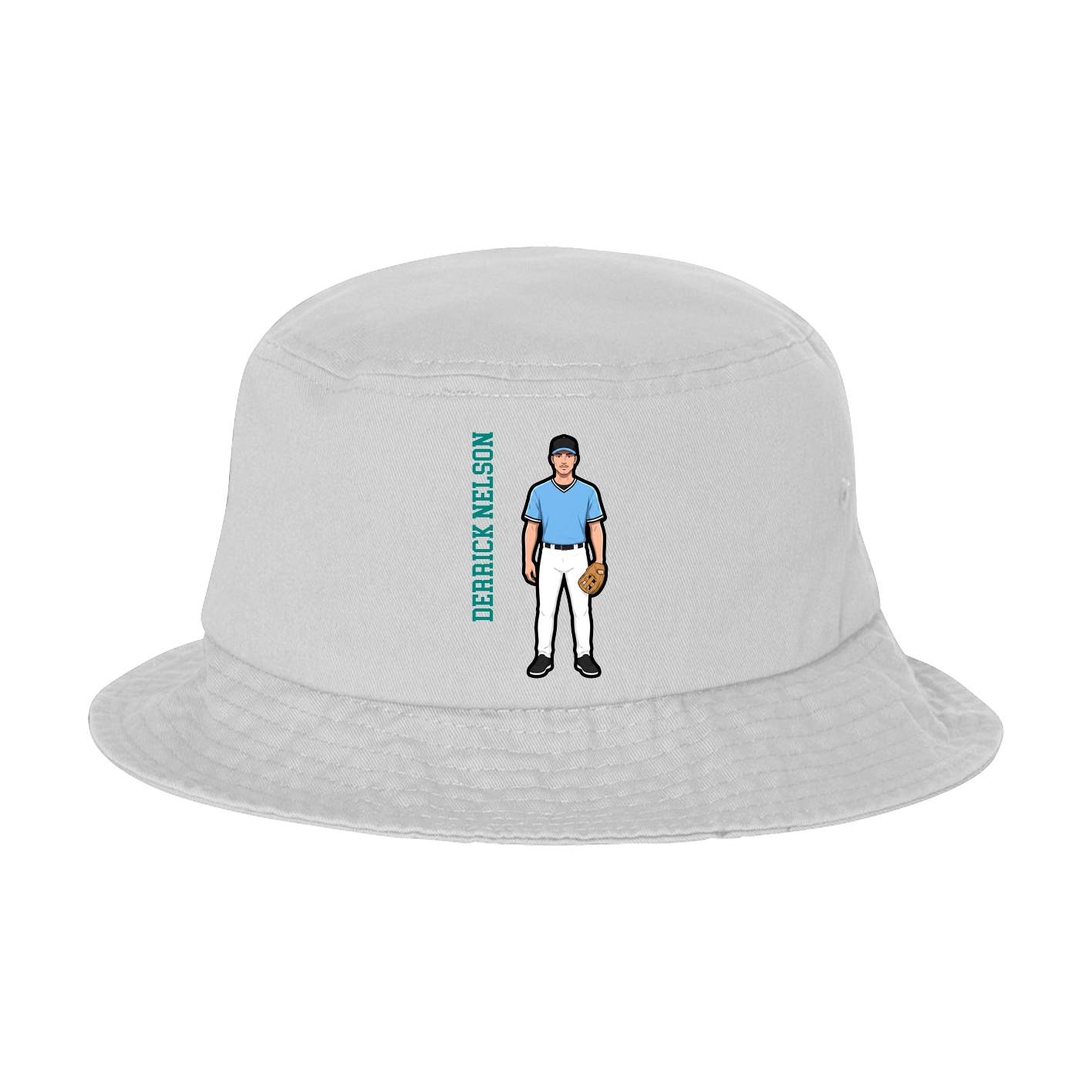 Bucket Cap — Name Vertical in White