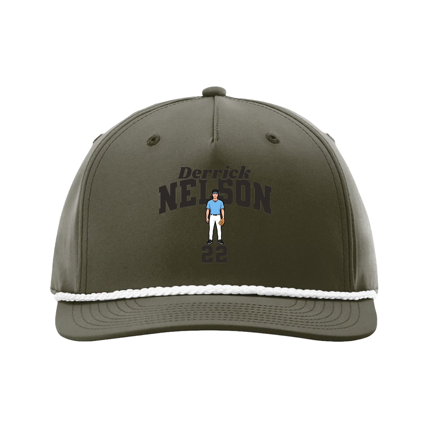 Five-Panel Classic Rope Cap — Signature Arch in Green