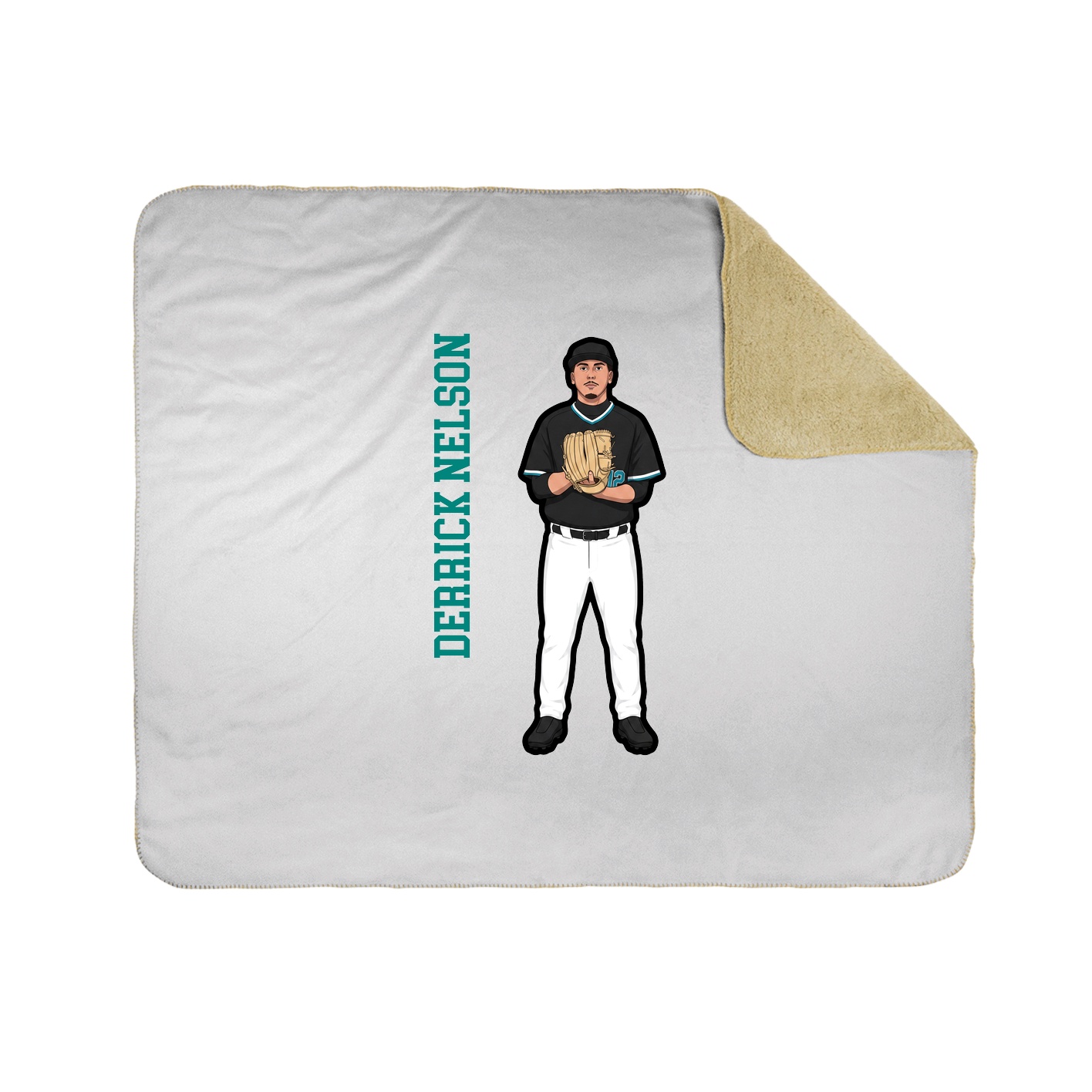 Throw Blanket — Name Vertical in White