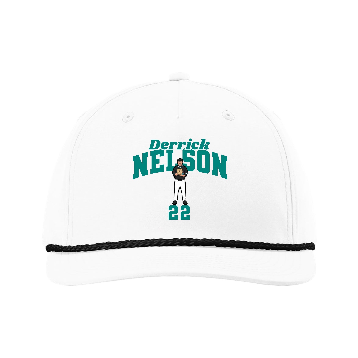 Five-Panel Classic Rope Cap — Signature Arch in White