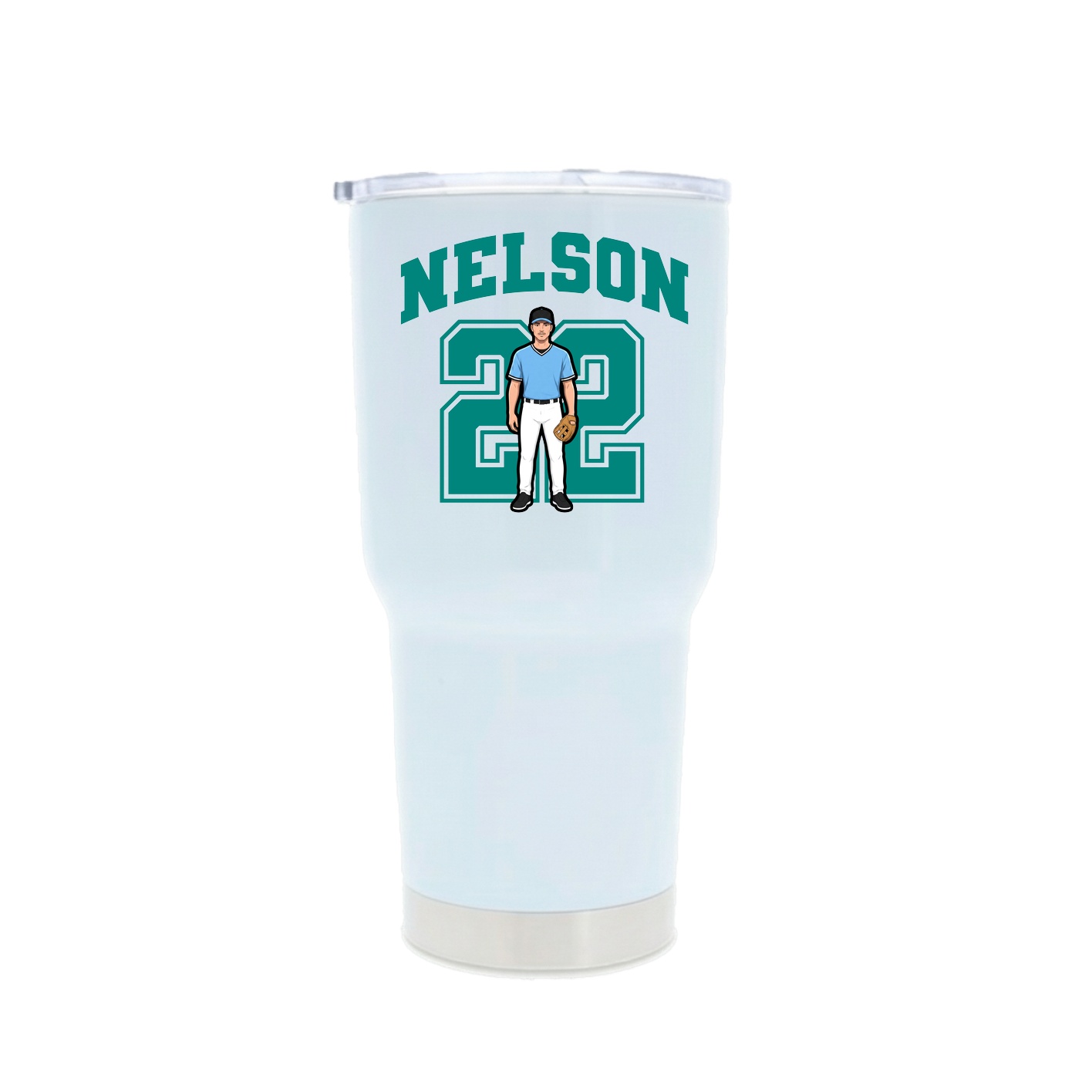 30oz Stainless Steel Tumbler — Number in White