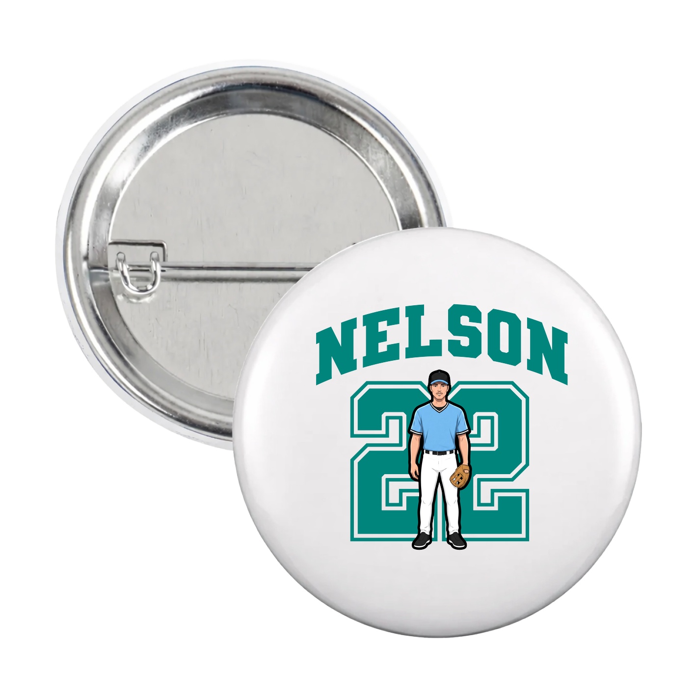 Game Day Button — Number in White